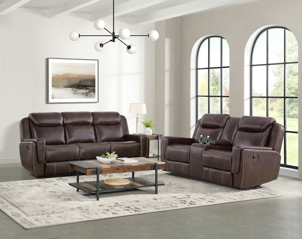 Panther Manual Reclining Sofa and Loveseat Set