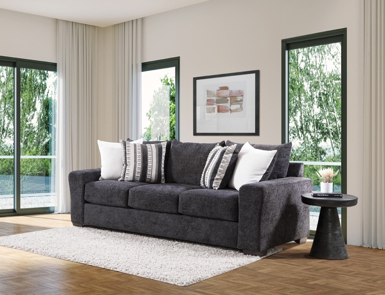 Zazie Onyx Sofa and Loveseat Set