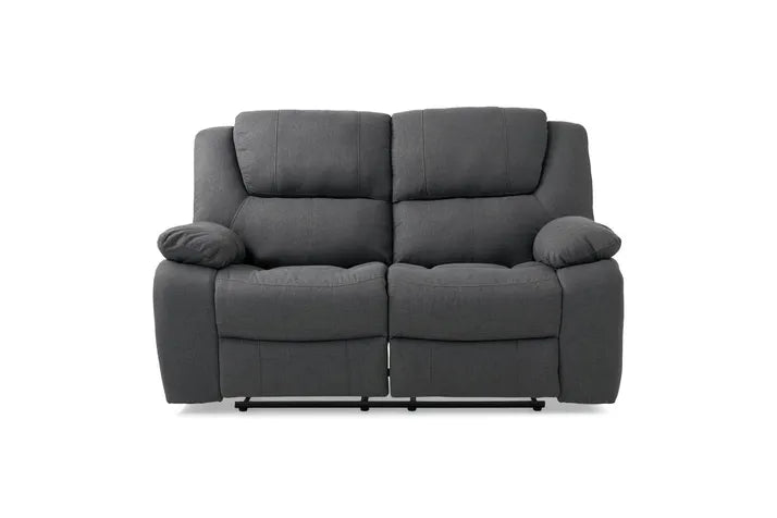 London Charcoal Reclining Sofa and Loveseat Set, gray fabric