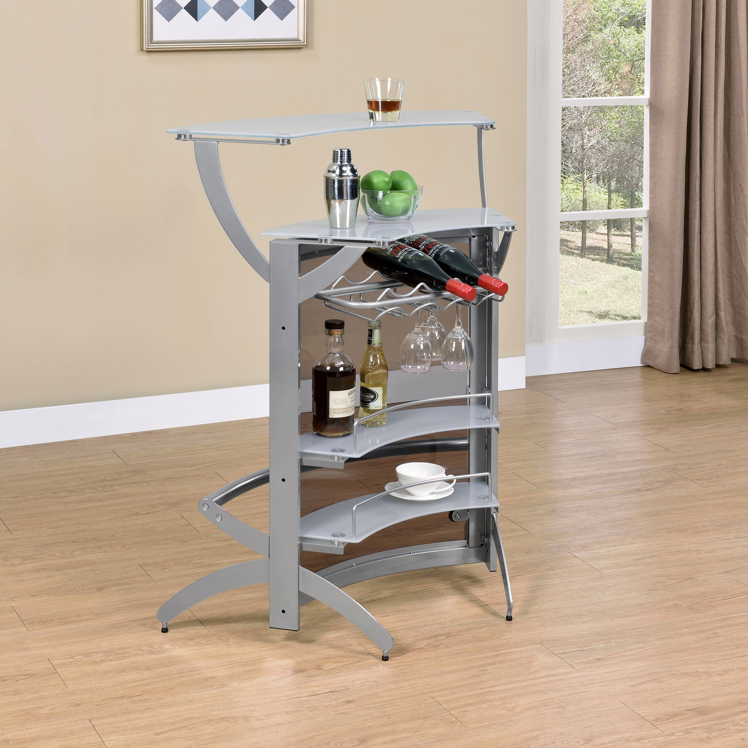 Dallas  Curved Freestanding Home Bar Cabinet