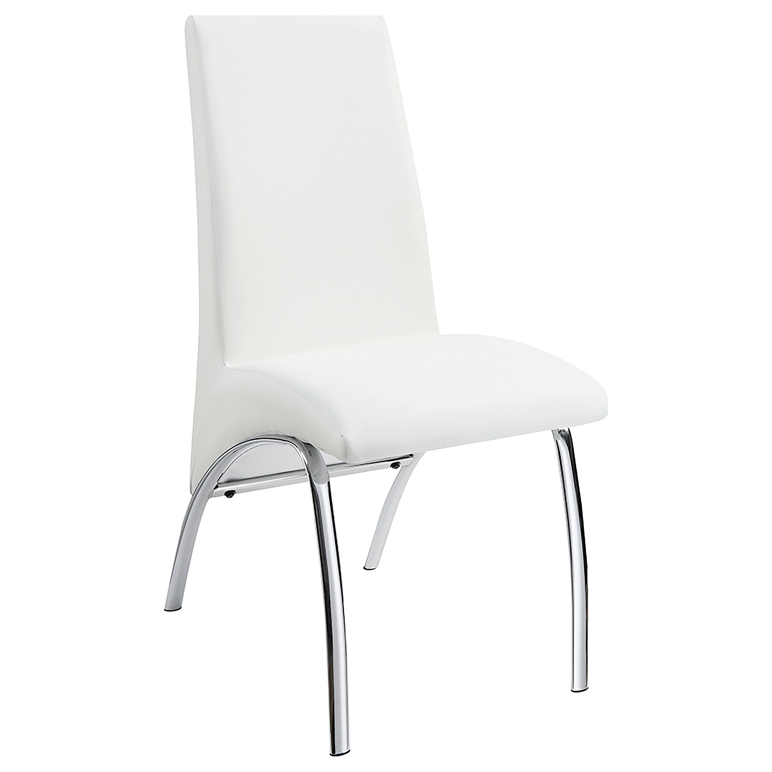 Beckham  Round Glass Top Dining Set Chrome and White