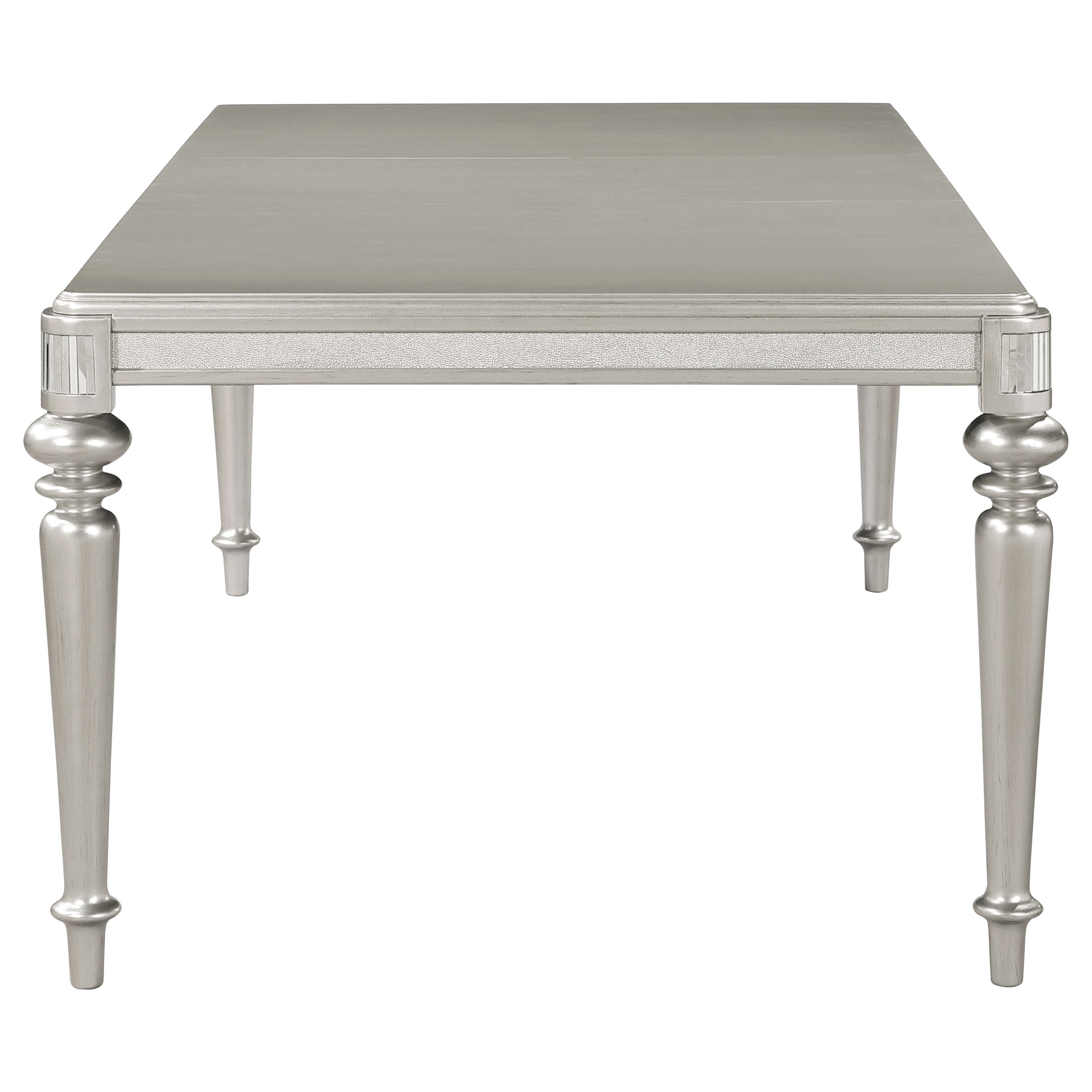 Bling Game  Rectangular Dining Set Metallic Platinum