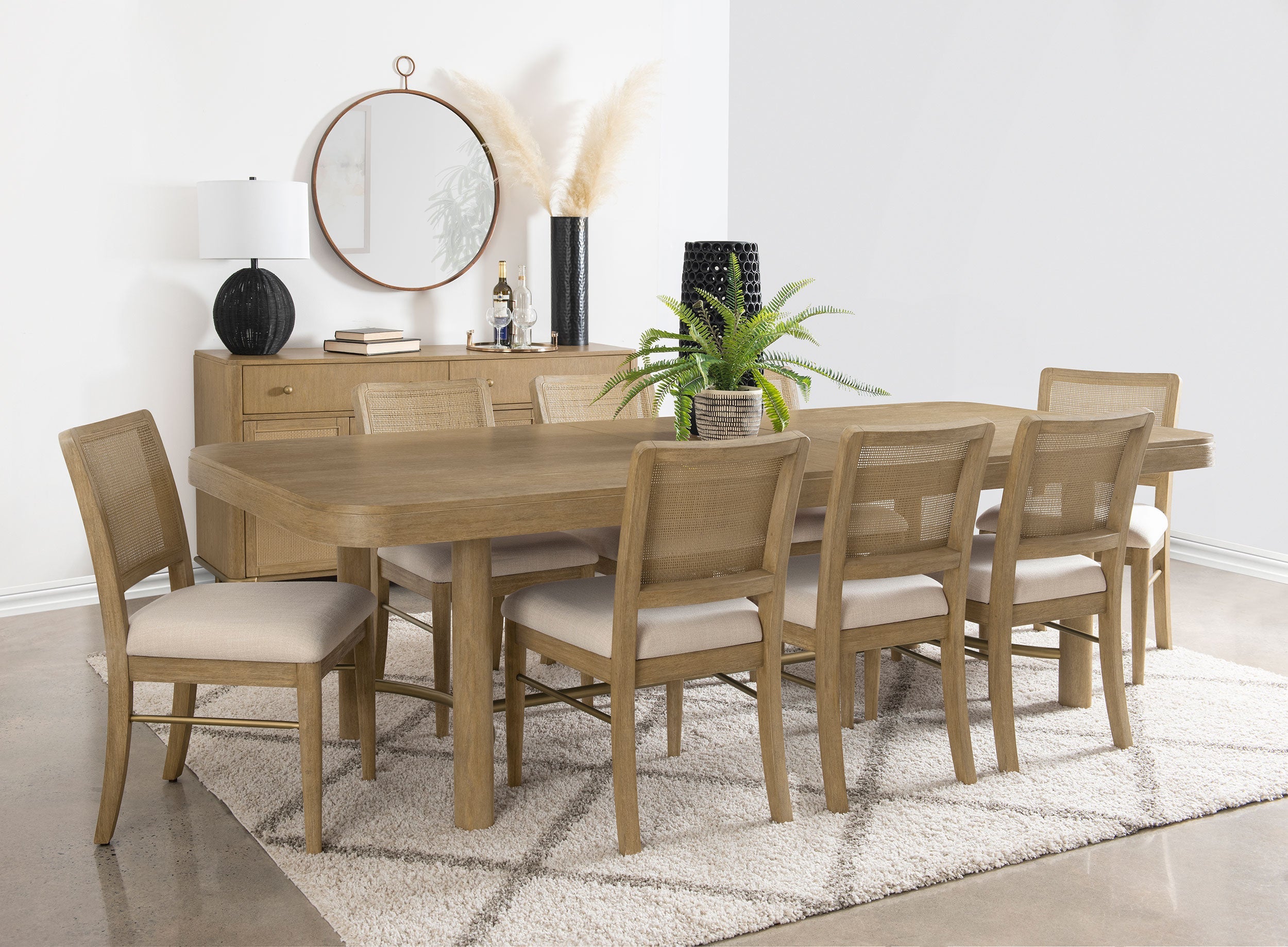 Arini  Extension Leaf Dining Table Set Black