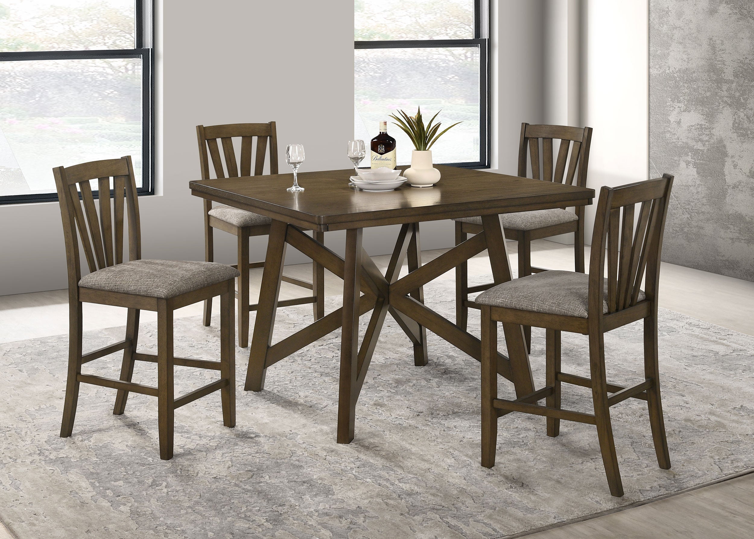 Canfield  47-inch Counter Height Dining Set Brown