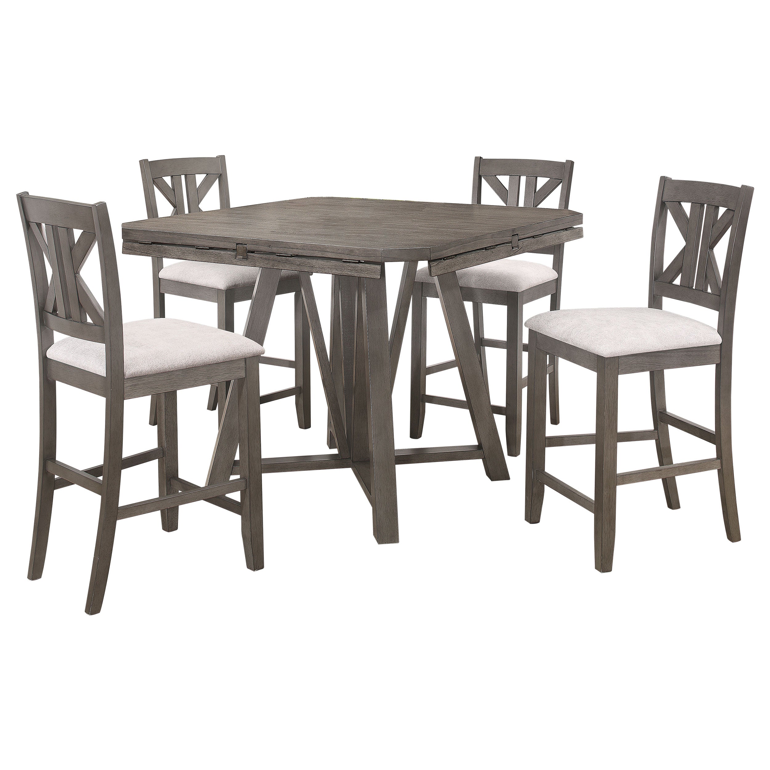 Athens  Drop Leaf Counter Height Dining Set Barn Grey