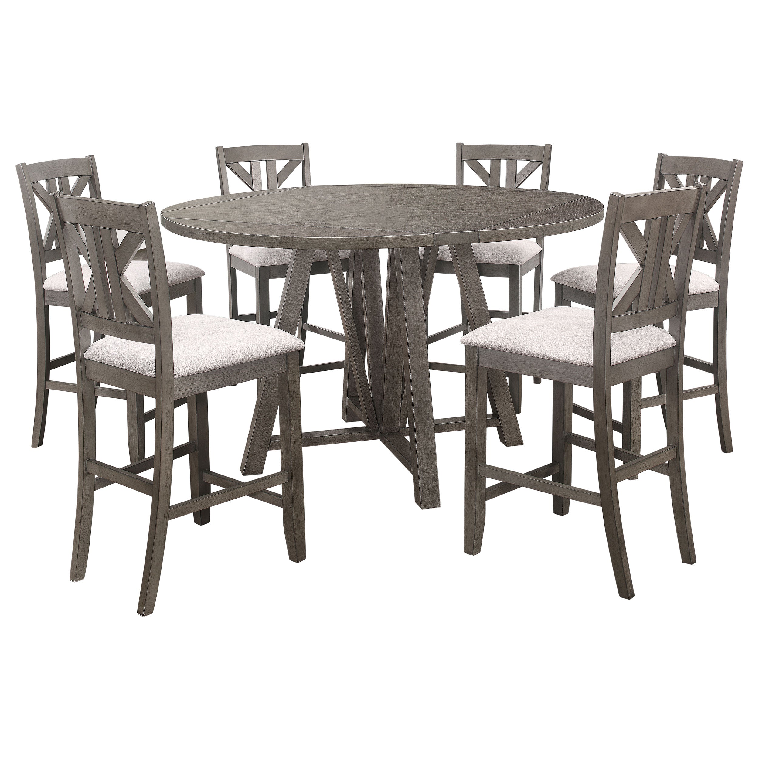 Athens  Drop Leaf Counter Height Dining Set Barn Grey
