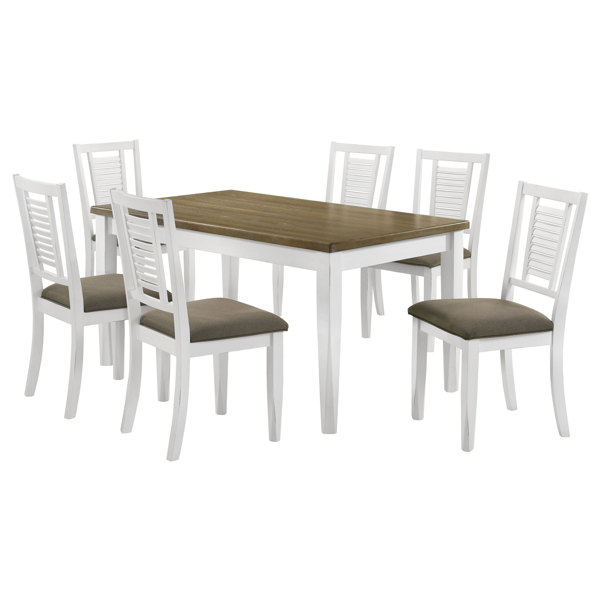 Appleton Rectangular Dining Set Distressed White