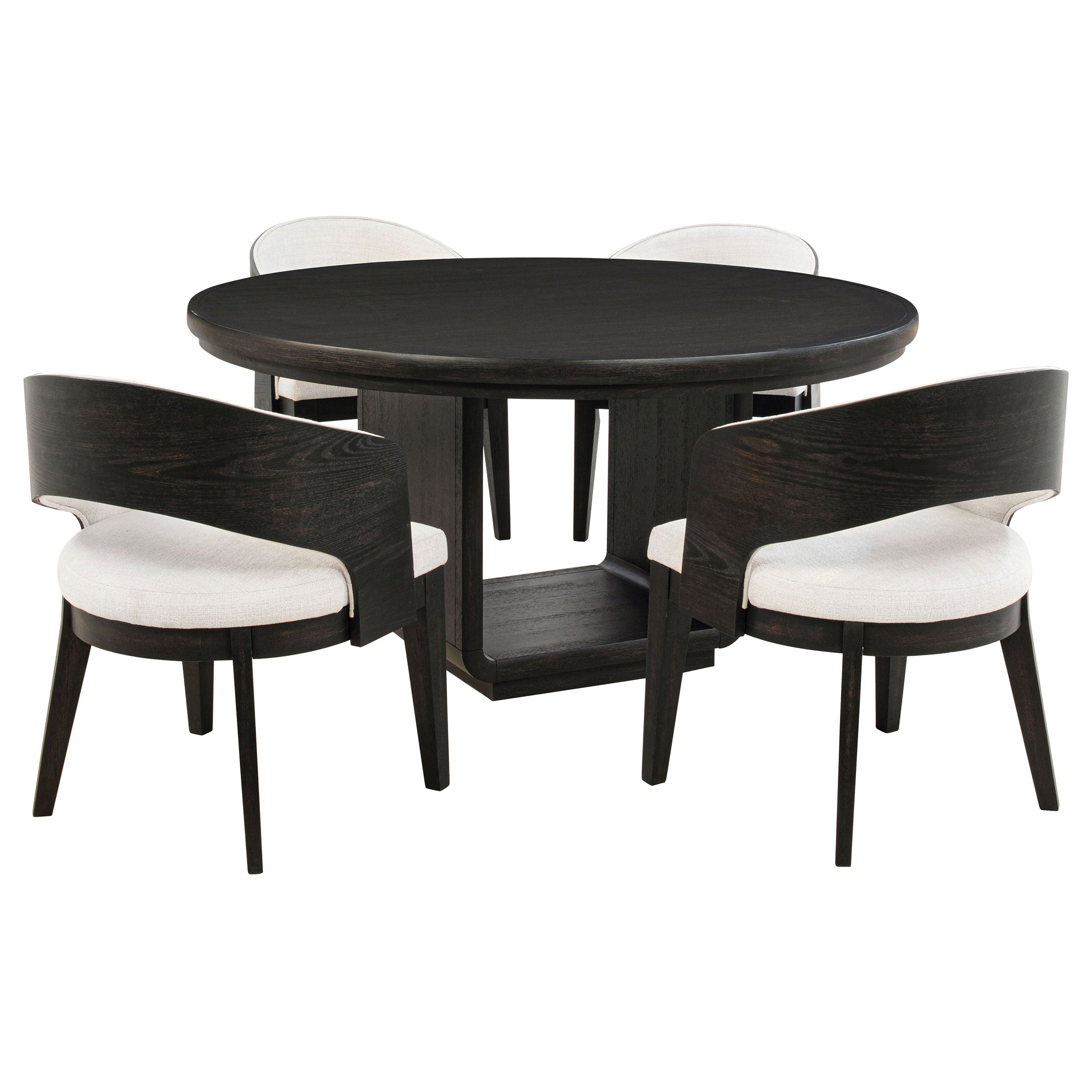 Leandro Round Dining Table Set Burnished Black
