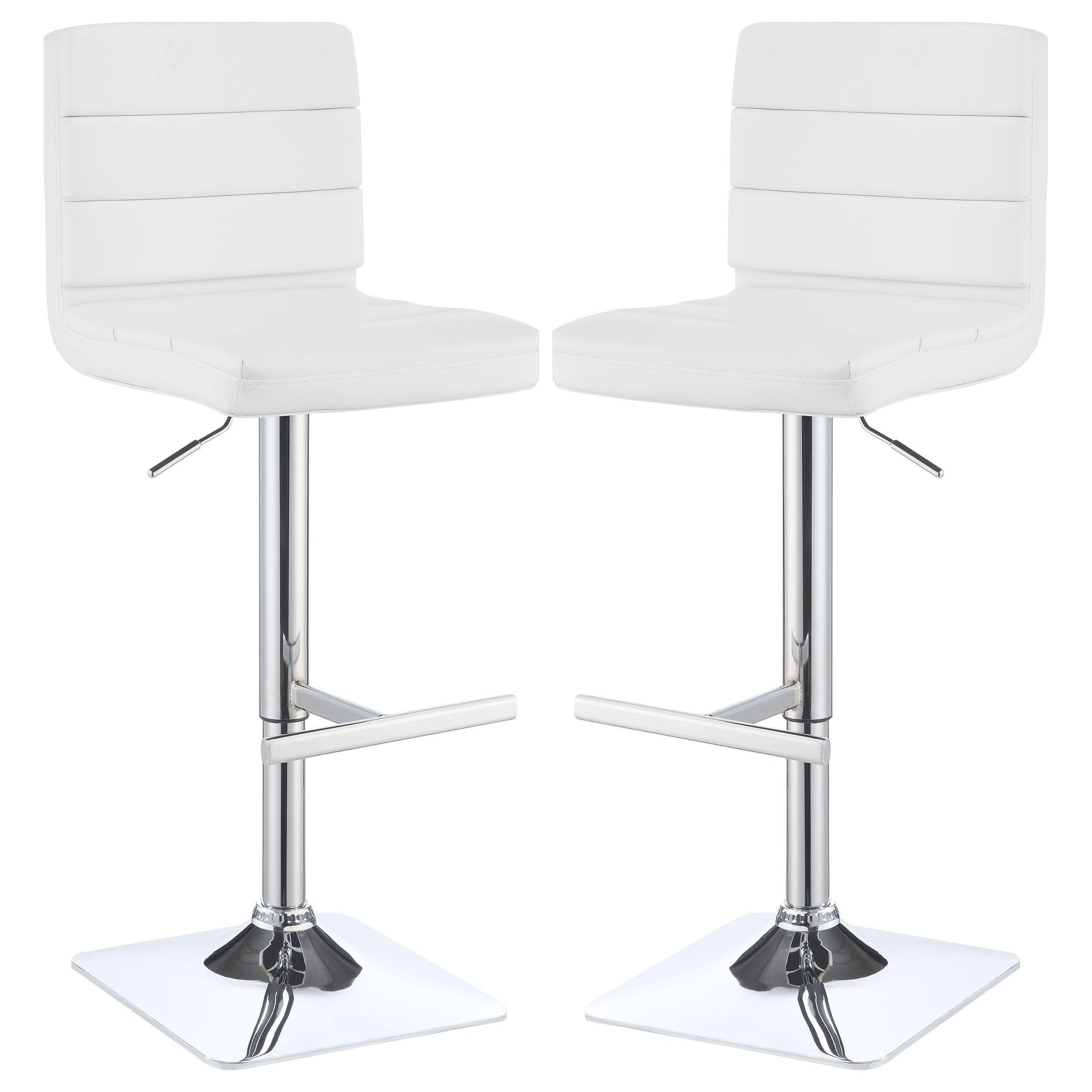 Bianca Upholstered Adjustable Bar Stool Black (Set of 2)