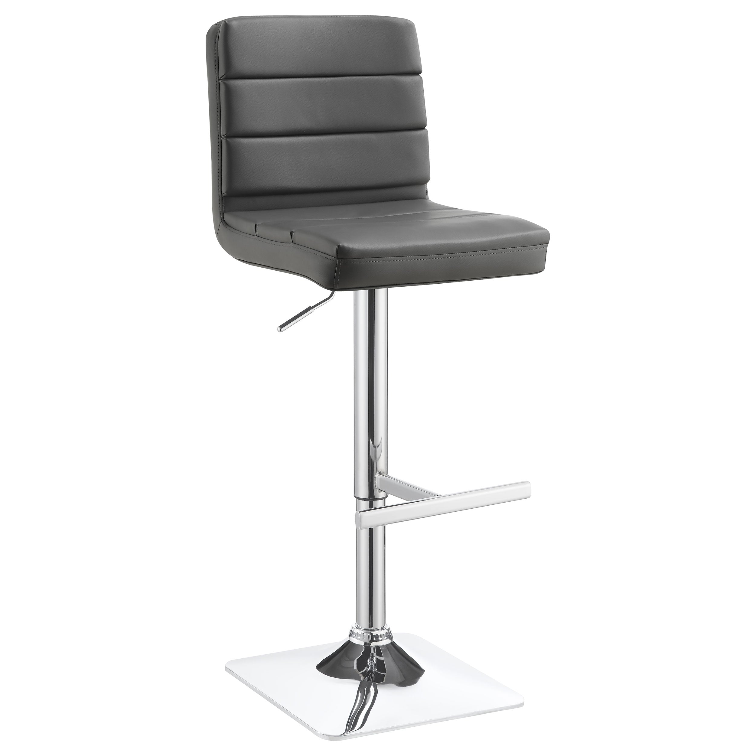 Bianca Upholstered Adjustable Bar Stool Black (Set of 2)