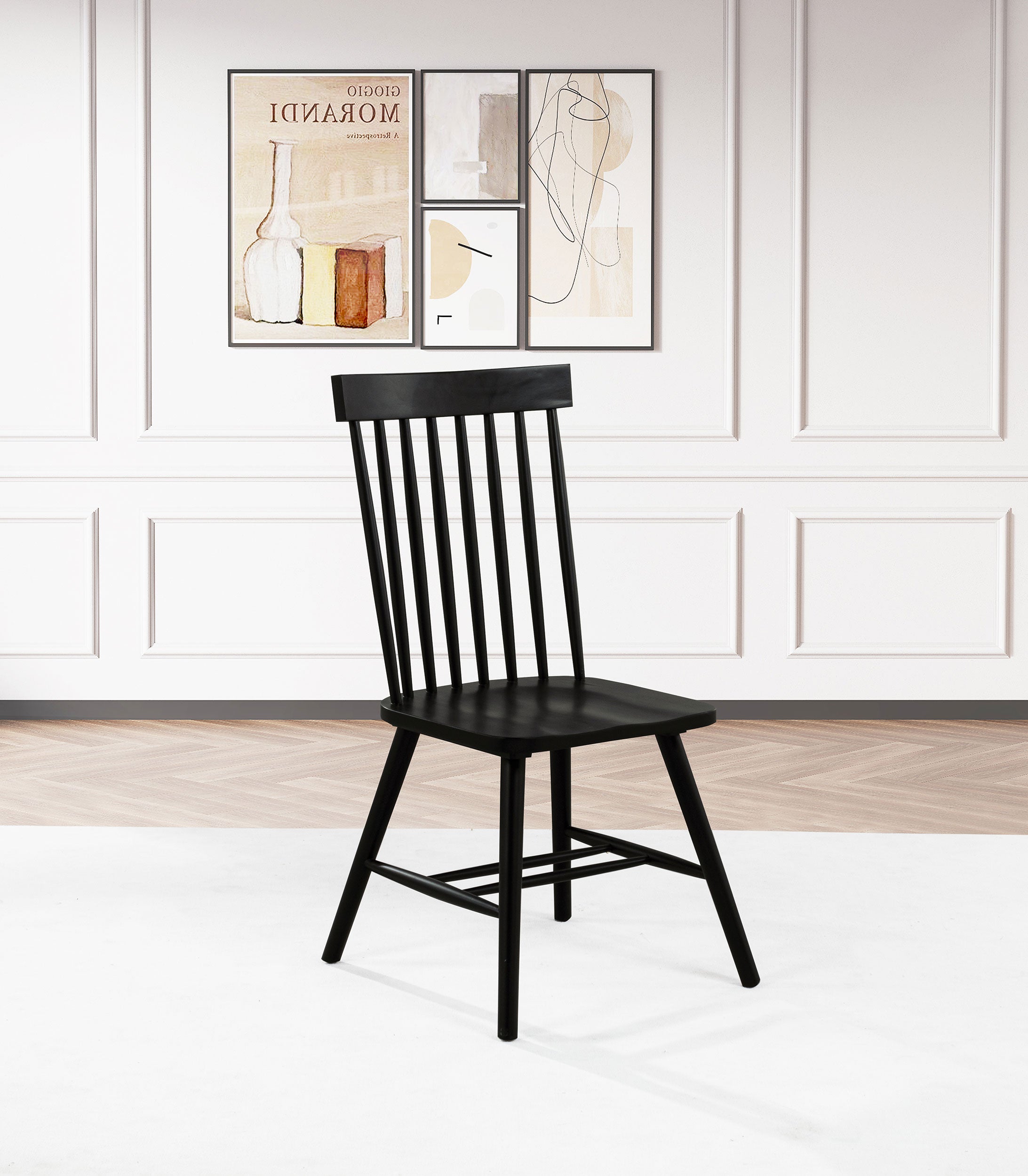 Andrews Windsor Spindle  Dining Side Chair White (Set of 2)