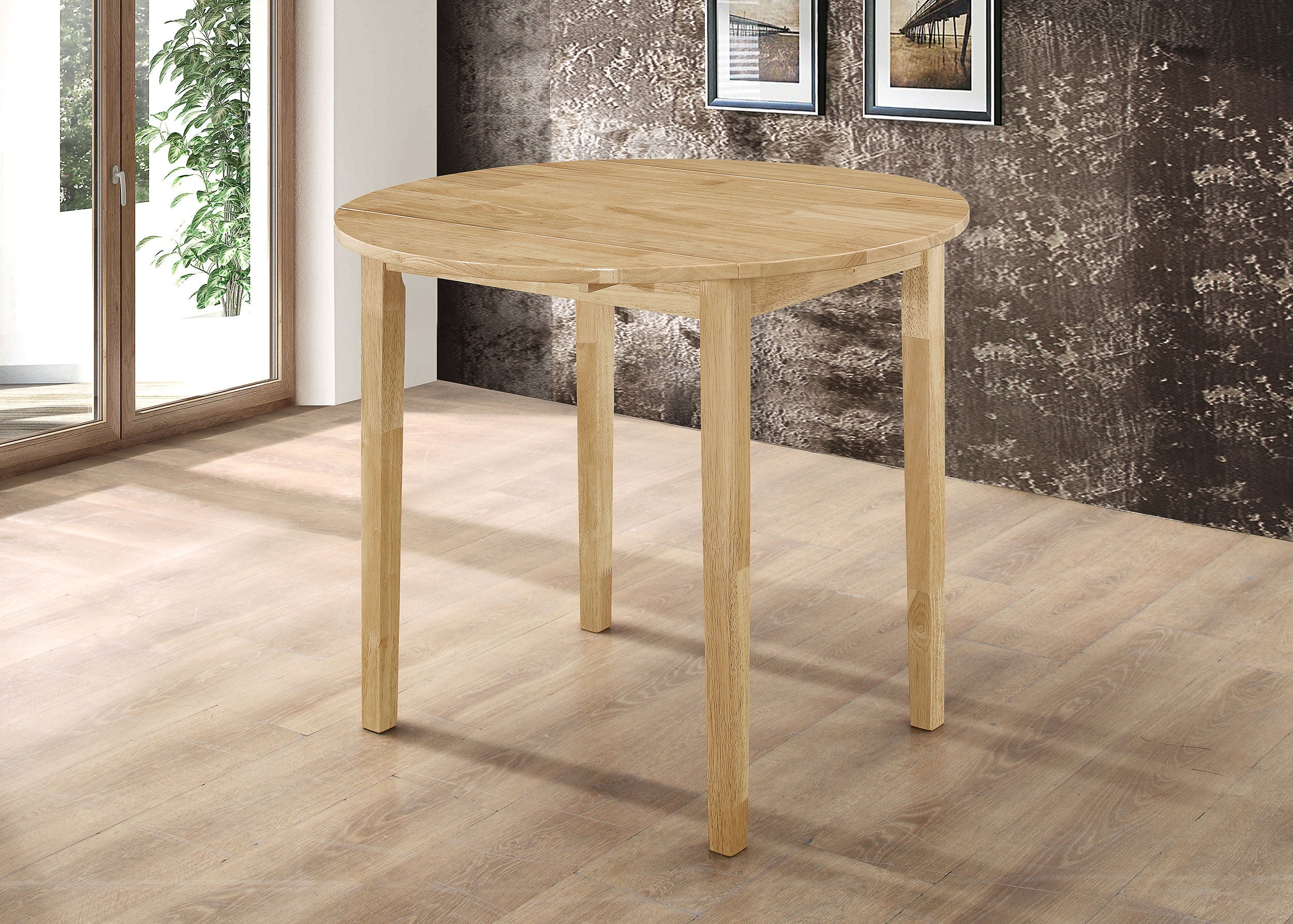 Bucknell  Round Drop Leaf Dining Table Set Cappuccino