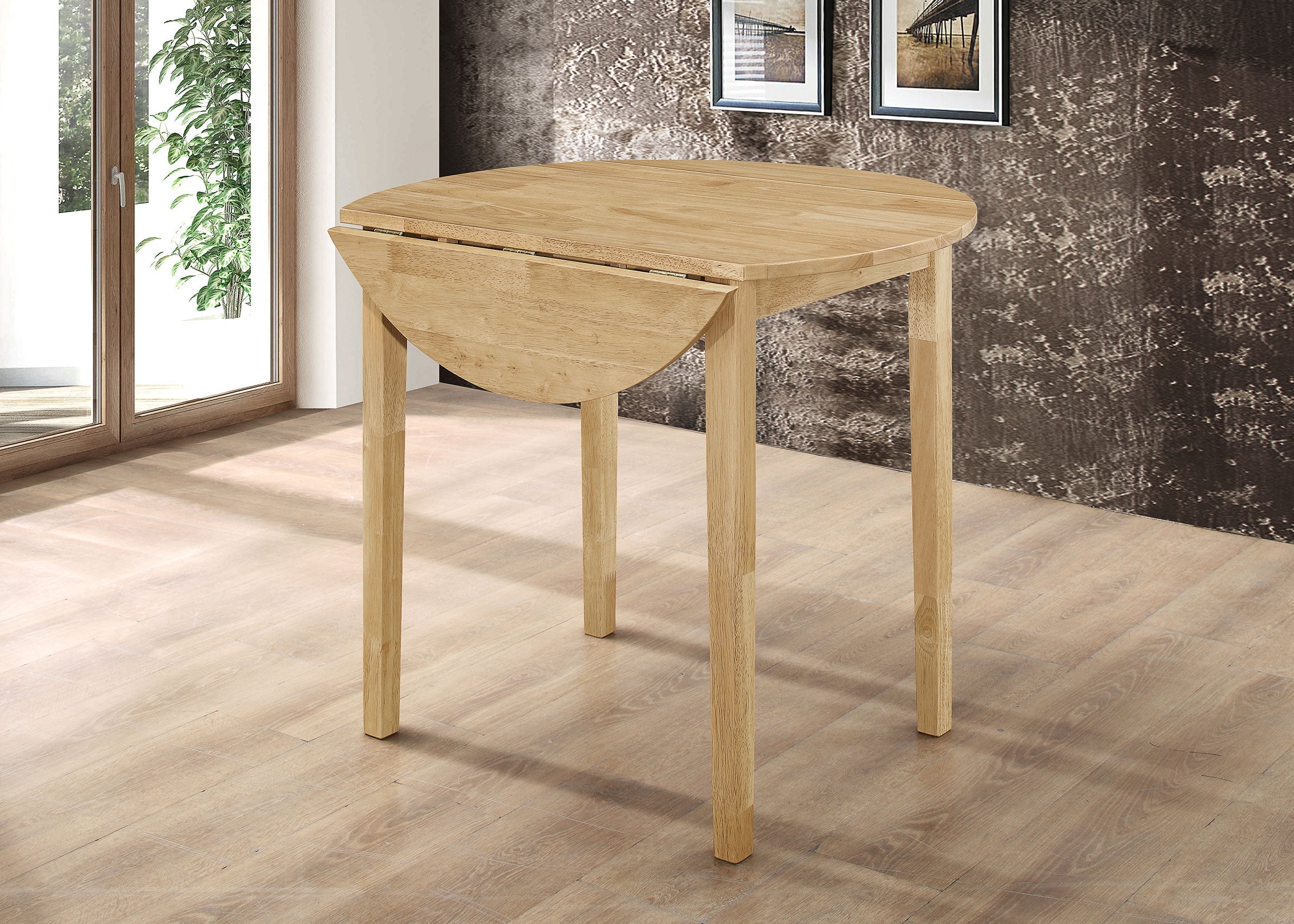 Bucknell  Round Drop Leaf Dining Table Set Cappuccino