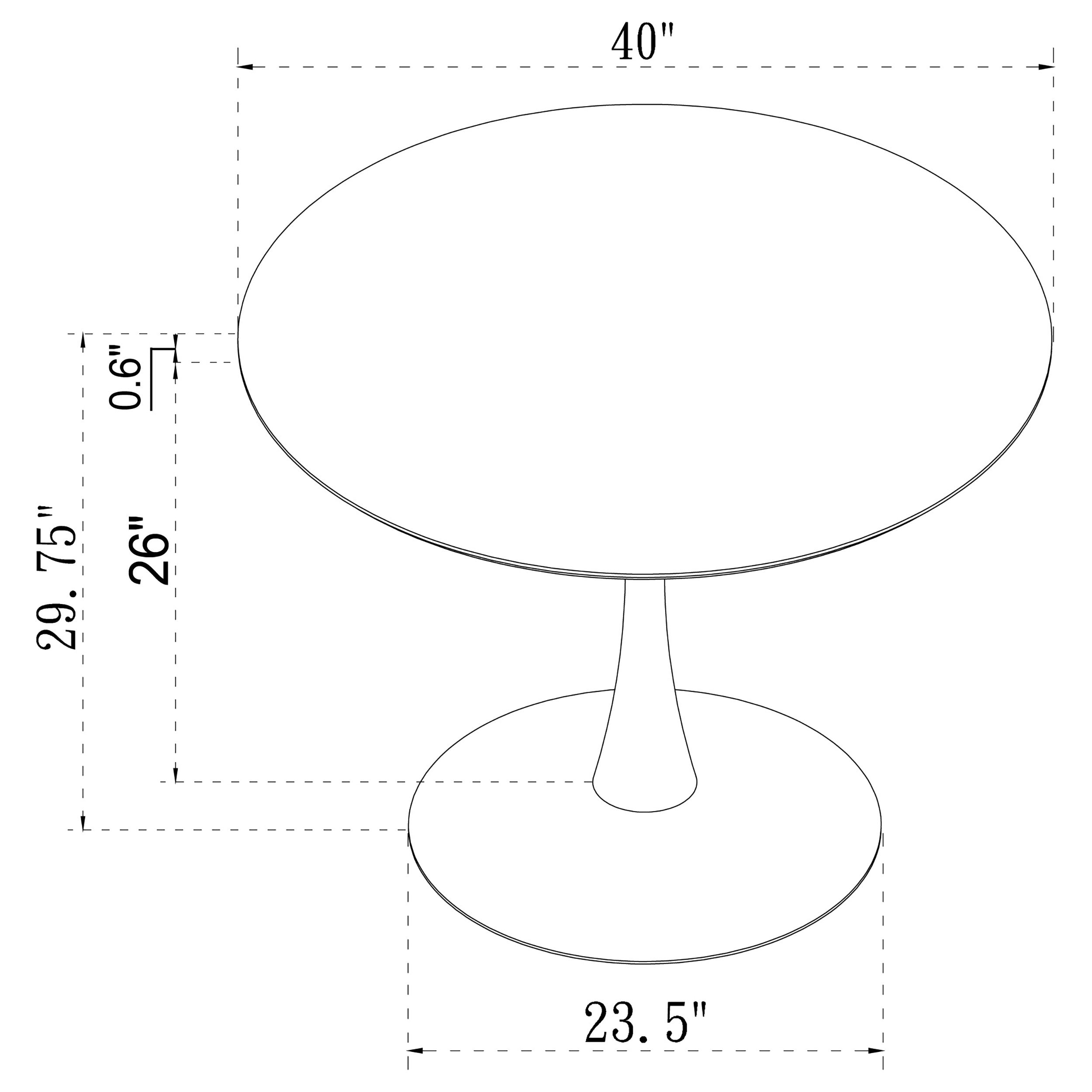 Arkell Round 30-inch Faux Marble Top Dining Table White