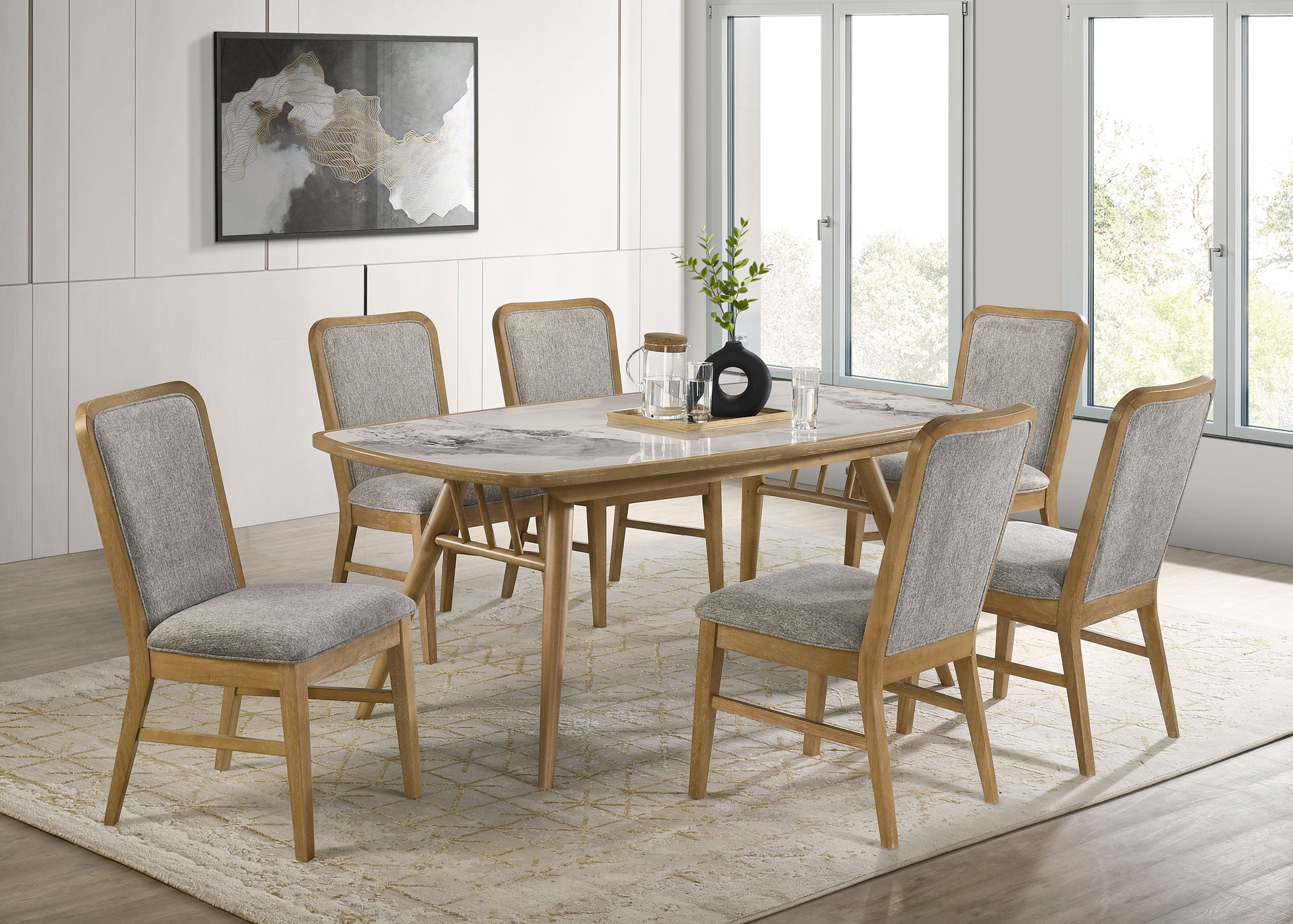 Croyden 7-piece Rectangular Dining Set Weathered Natural