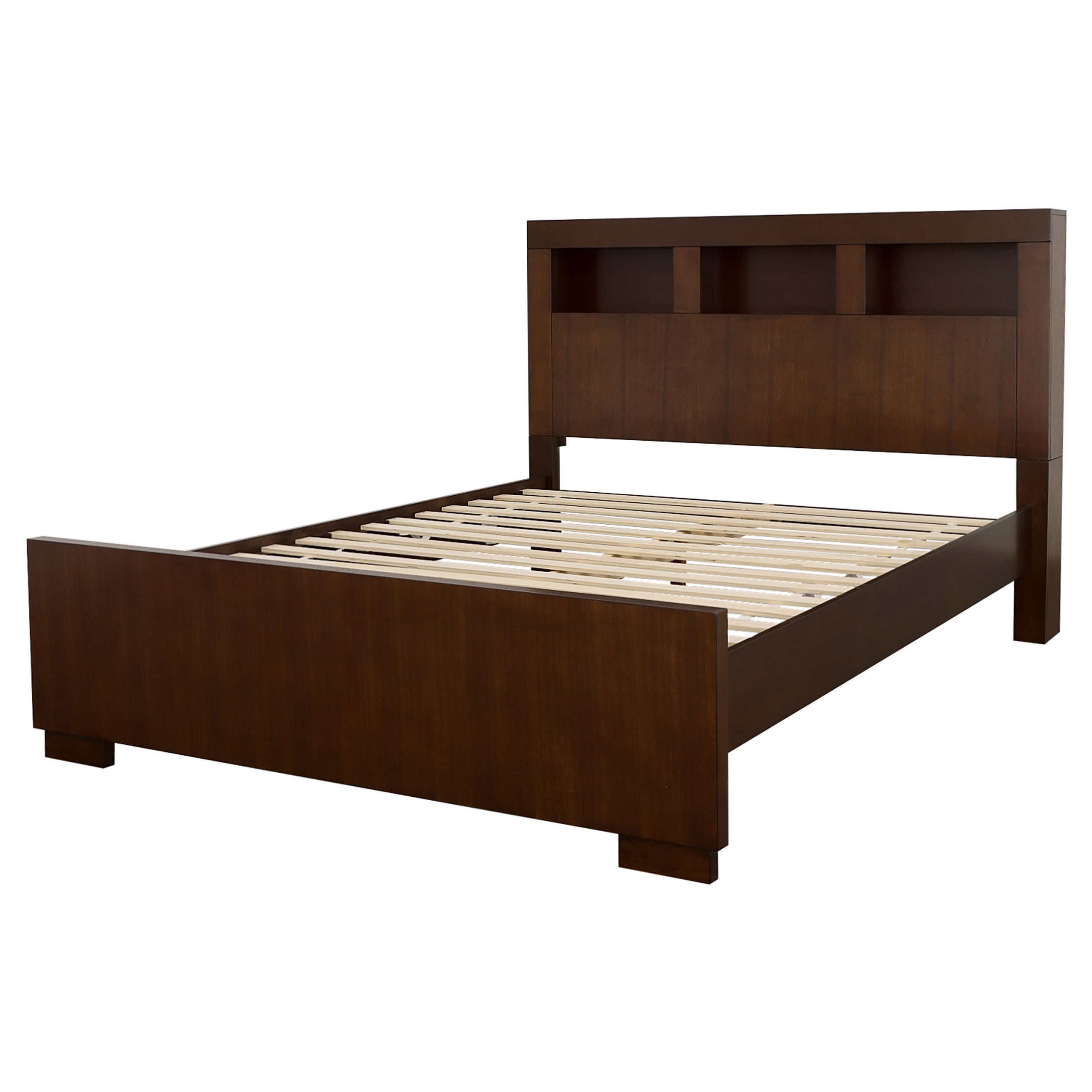 Jessica LED Storage Bookcase Bed Cappuccino