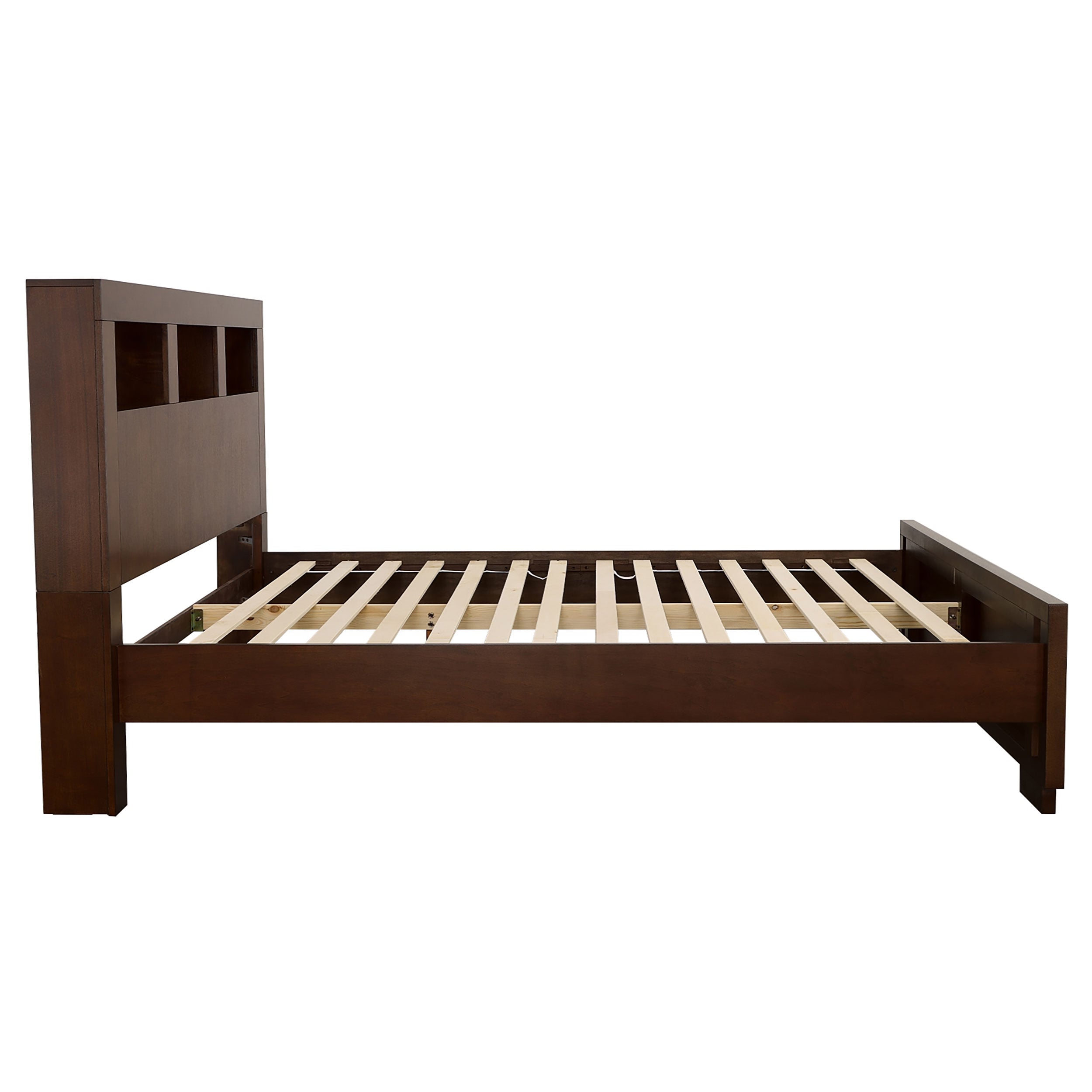 Jessica LED Storage Bookcase Bed Cappuccino