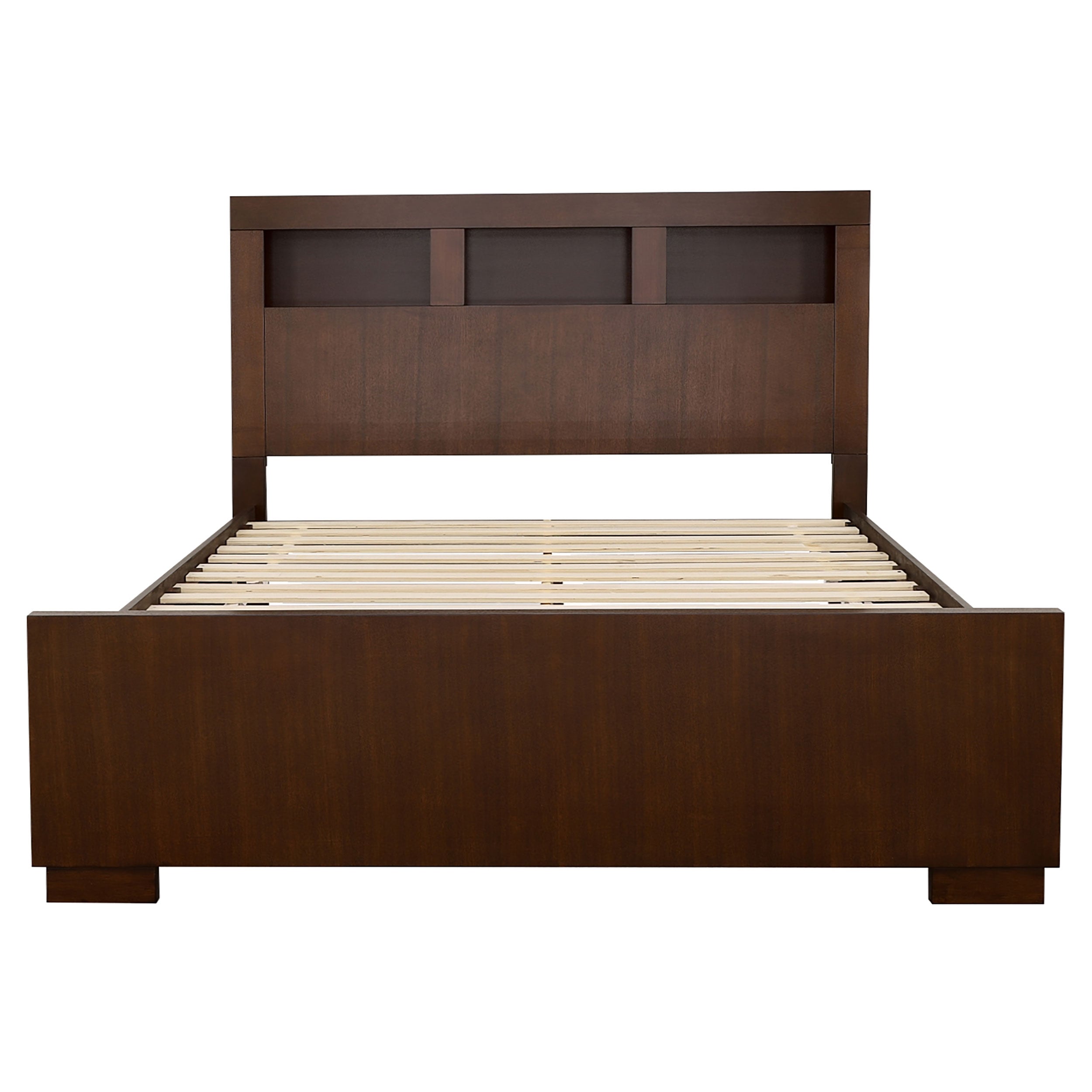 Jessica LED Storage Bookcase Bed Cappuccino