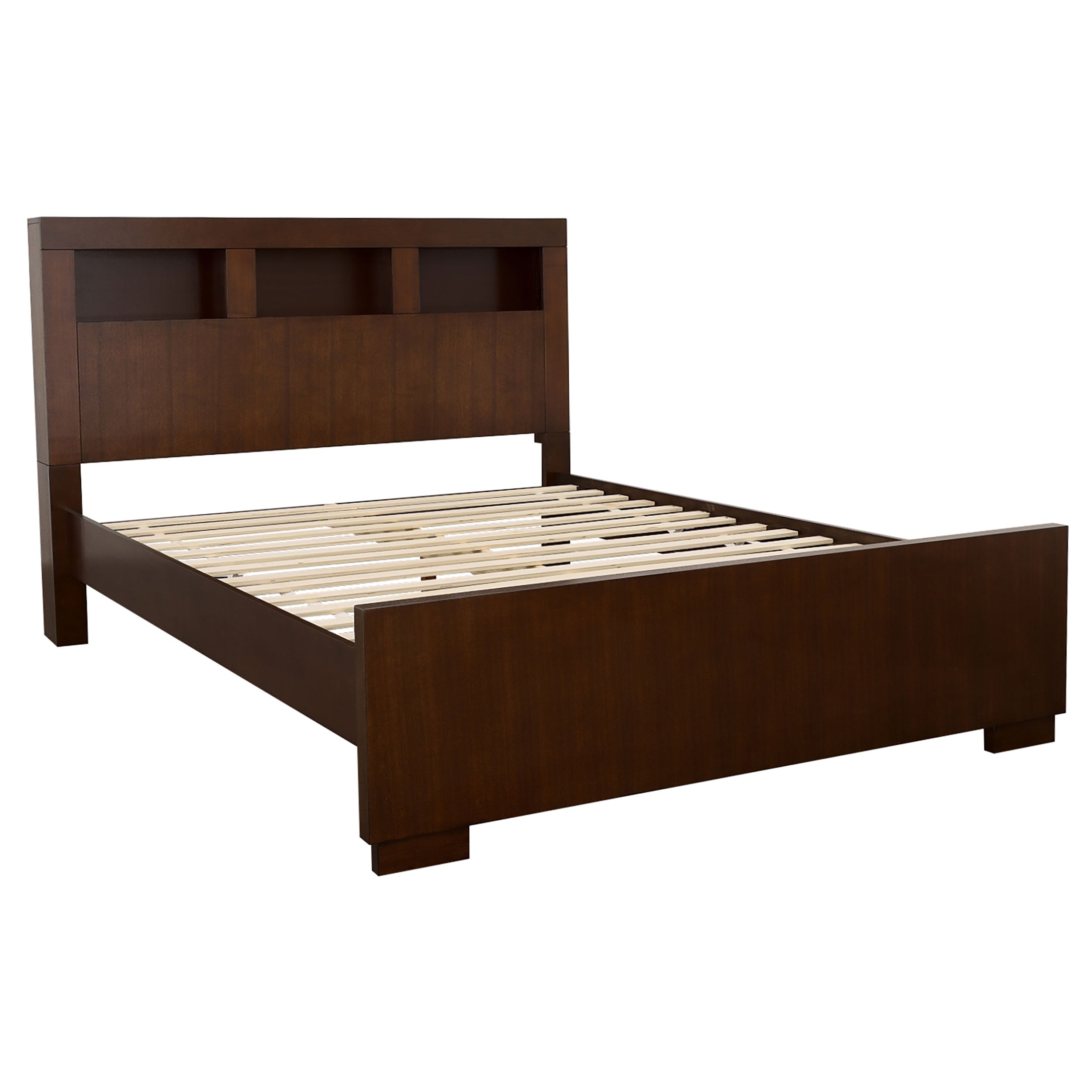 Jessica LED Storage Bookcase Bed Cappuccino