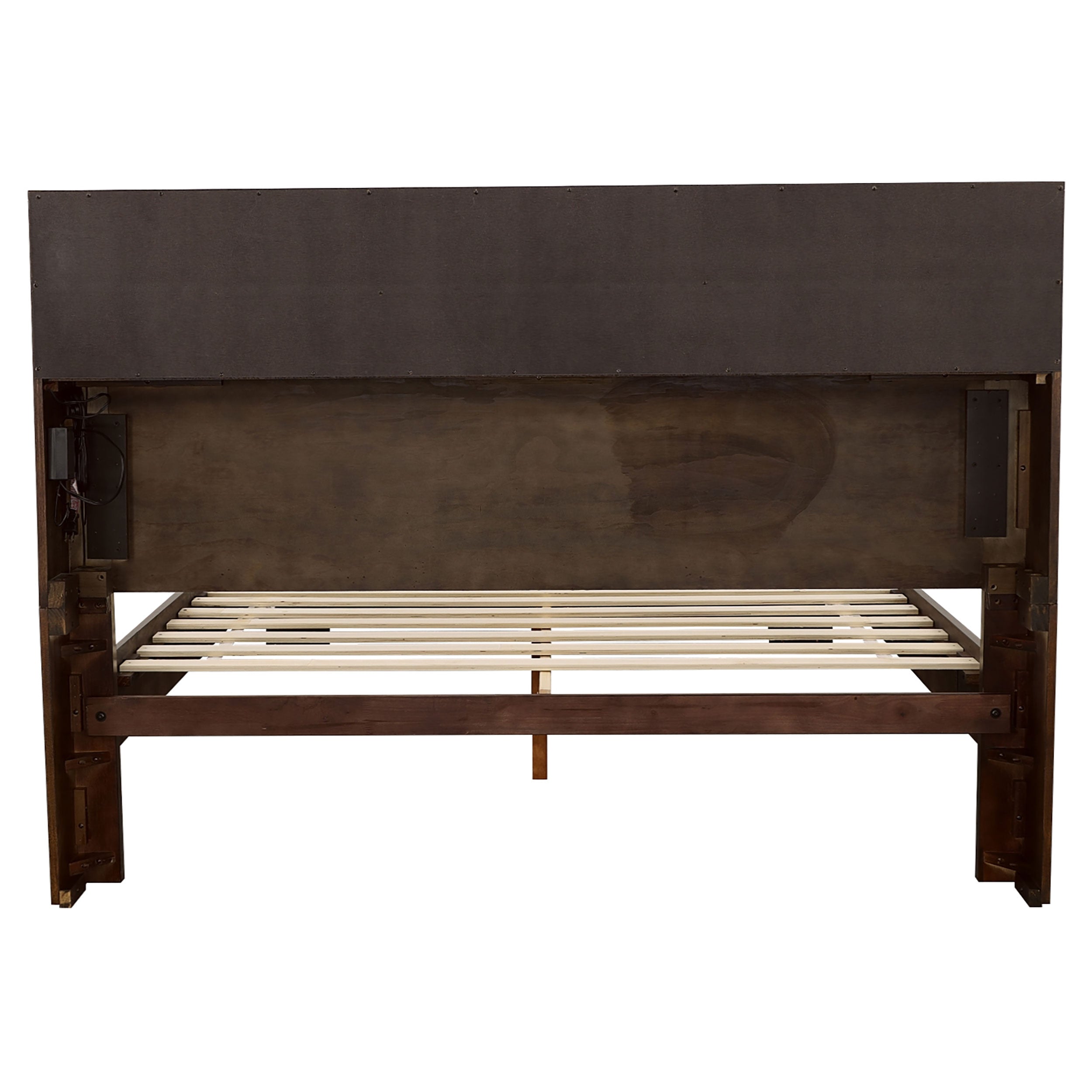 Jessica LED Storage Bookcase Bed Cappuccino
