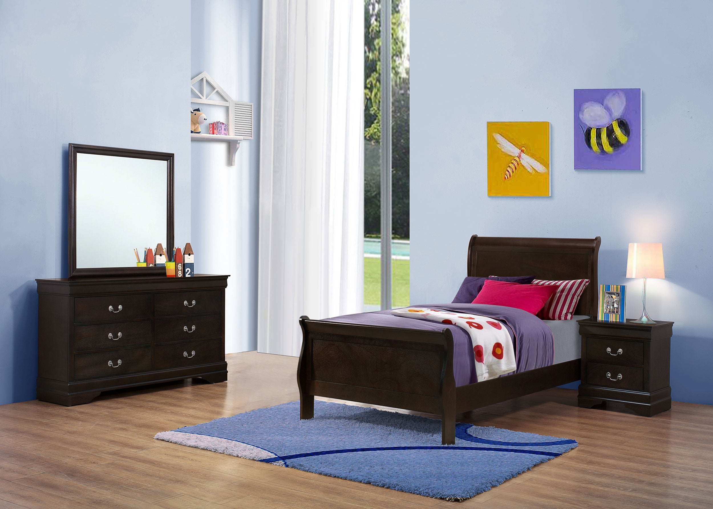 Louis Philippe   Bedroom Set Cappuccino