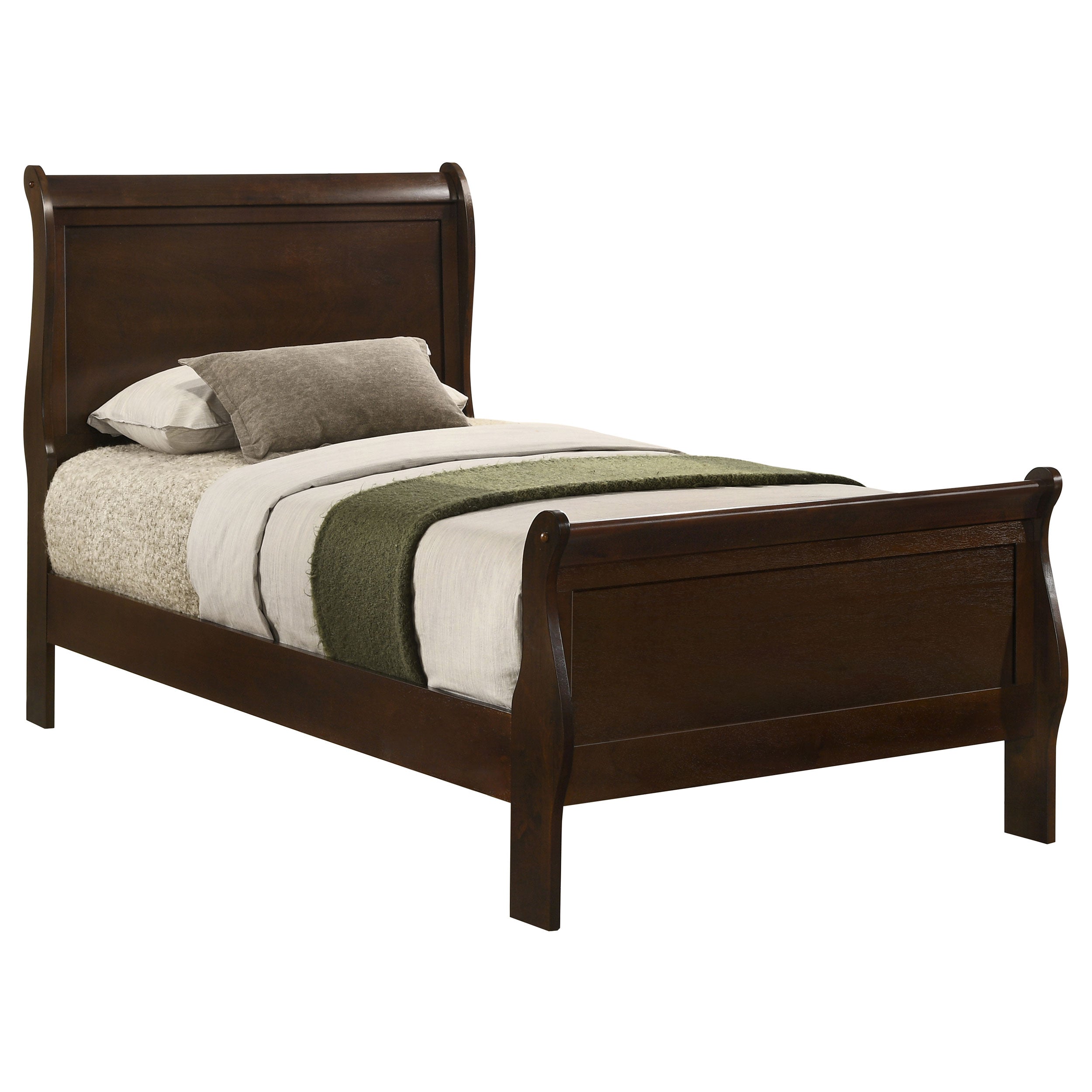 Louis Philippe 47-inch  Sleigh Panel Bed White