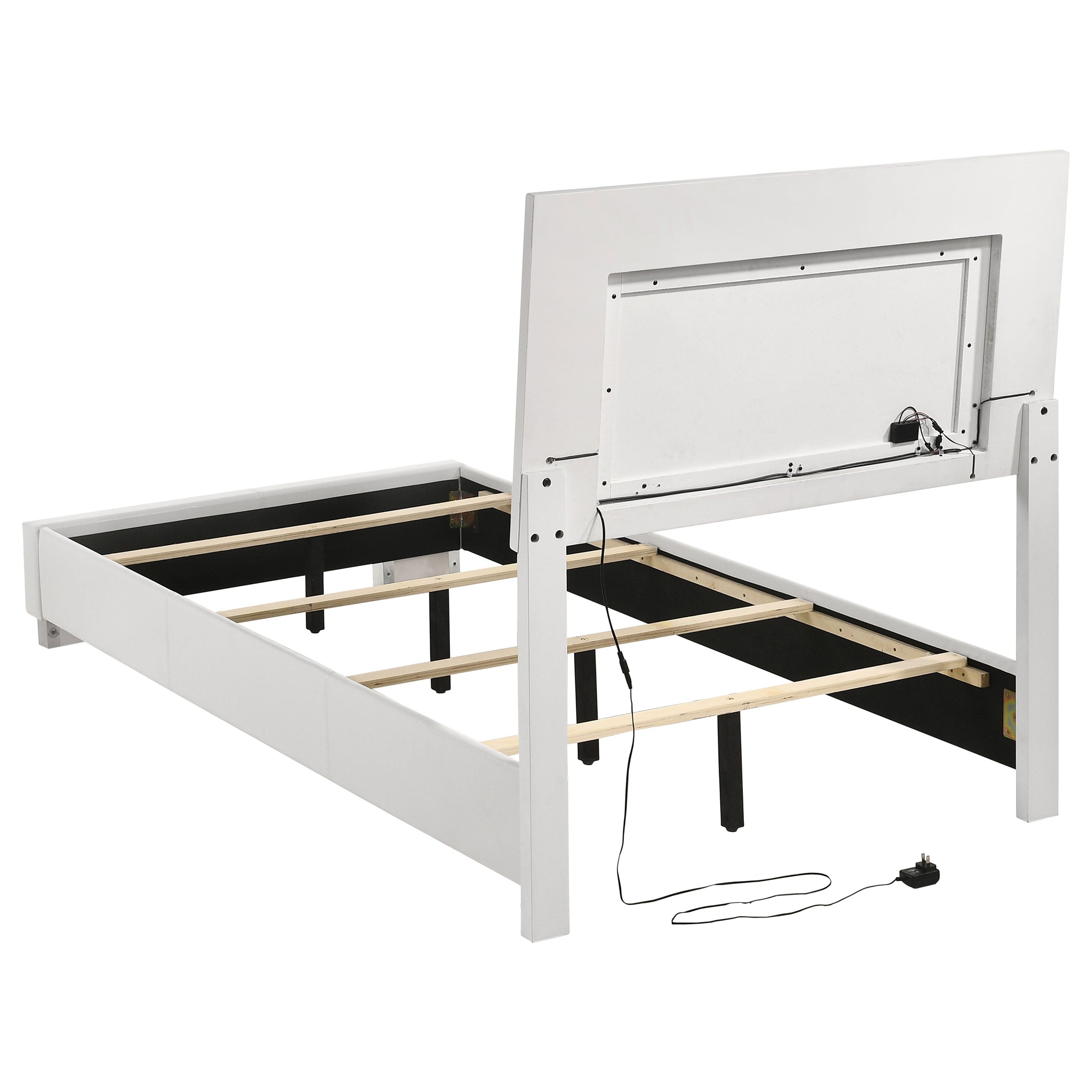 Felicity Wood  Panel Bed White High Gloss