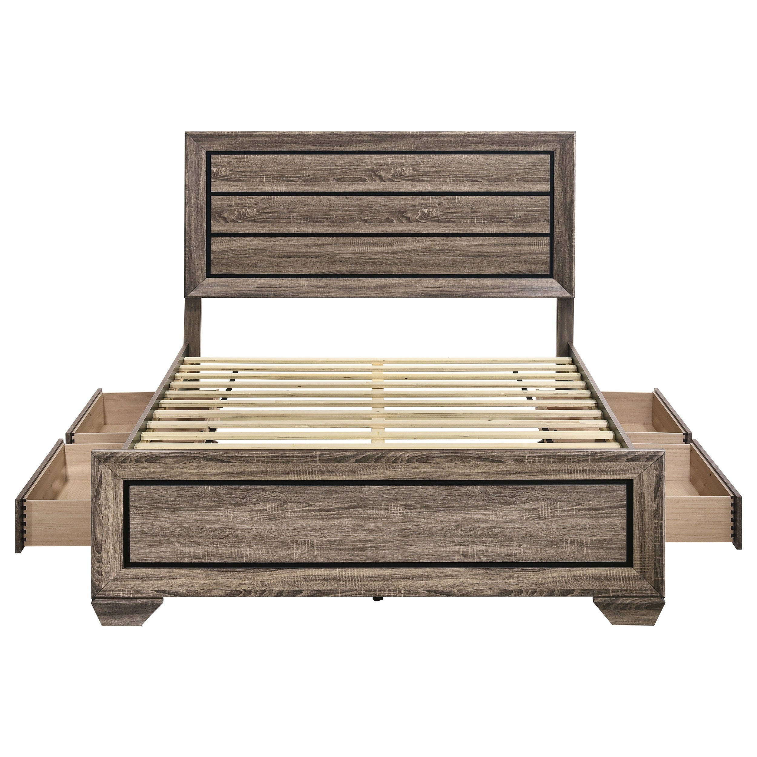 Kauffman Wood Panel Bed Dark Cocoa