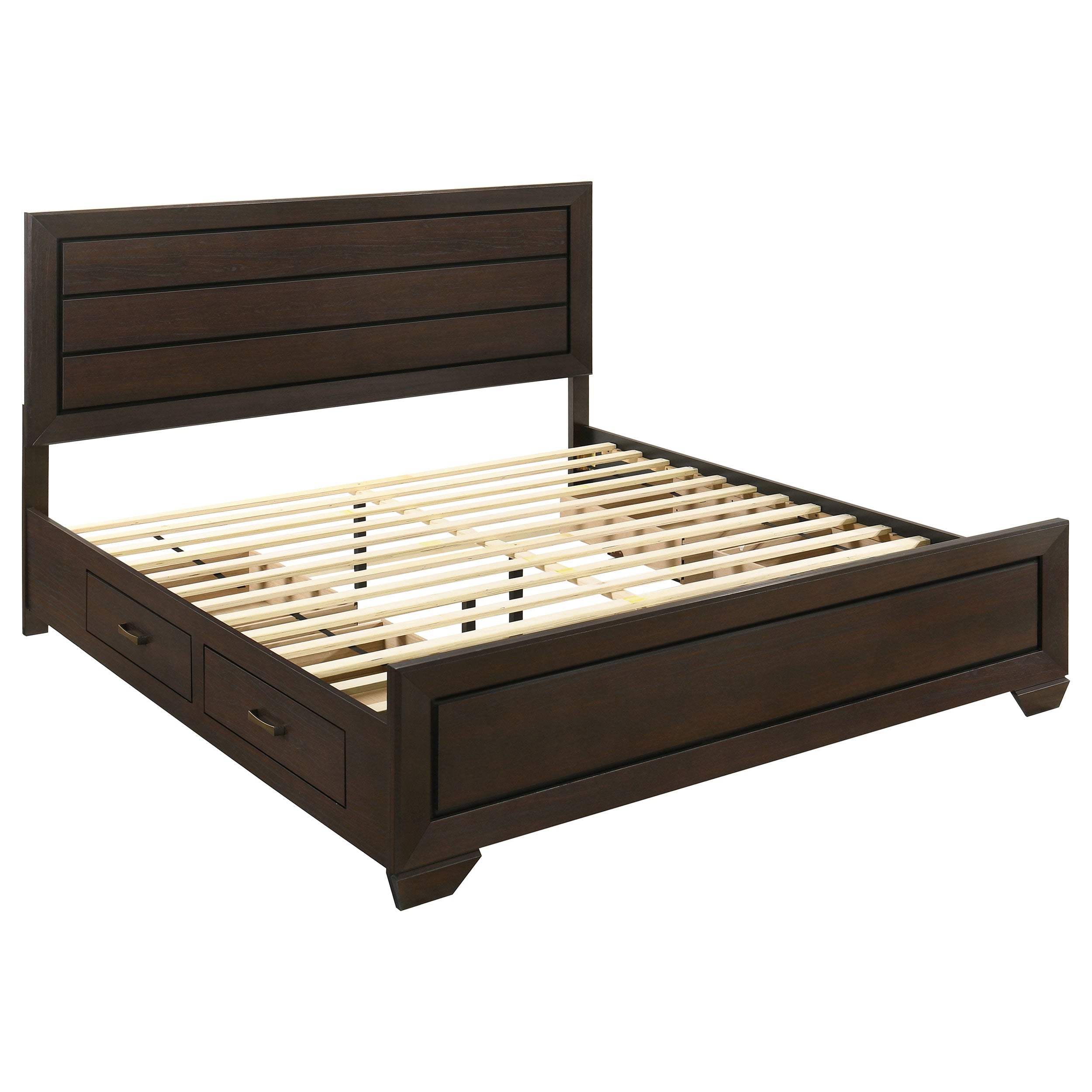Kauffman Wood Panel Bed Dark Cocoa