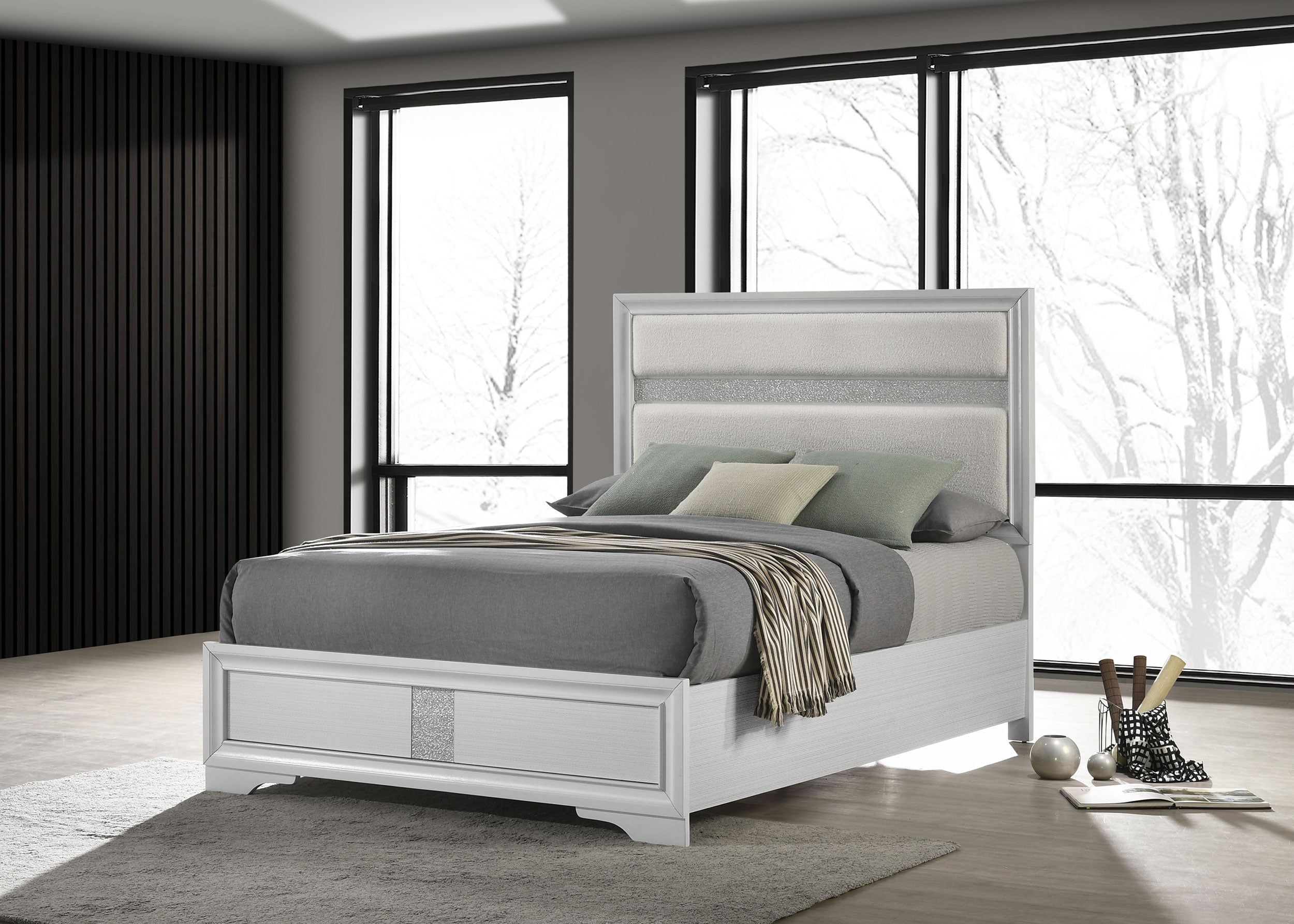 Miranda 51-inch Wood Storage Panel Bed Black