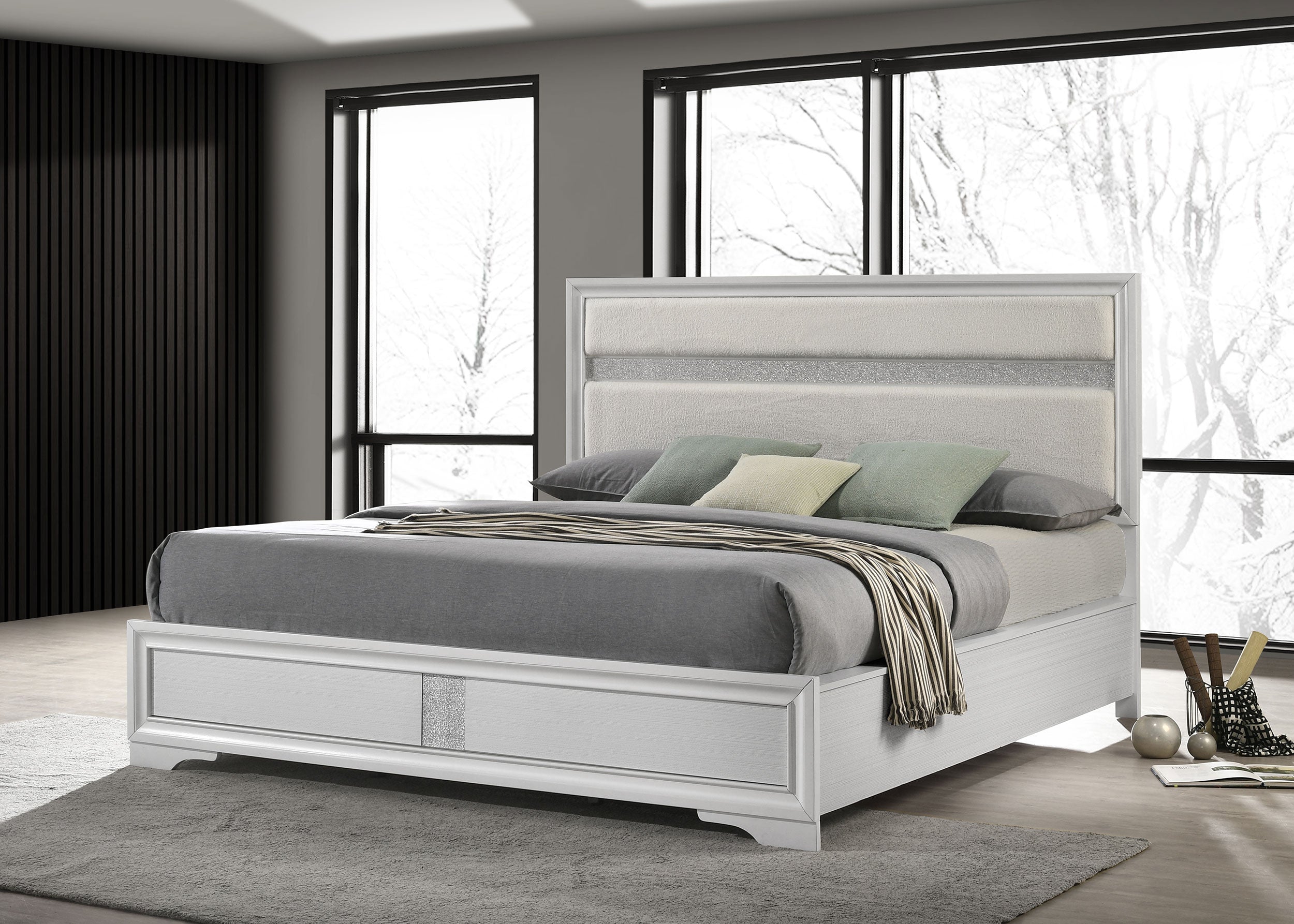 Miranda 51-inch Wood Storage Panel Bed Black