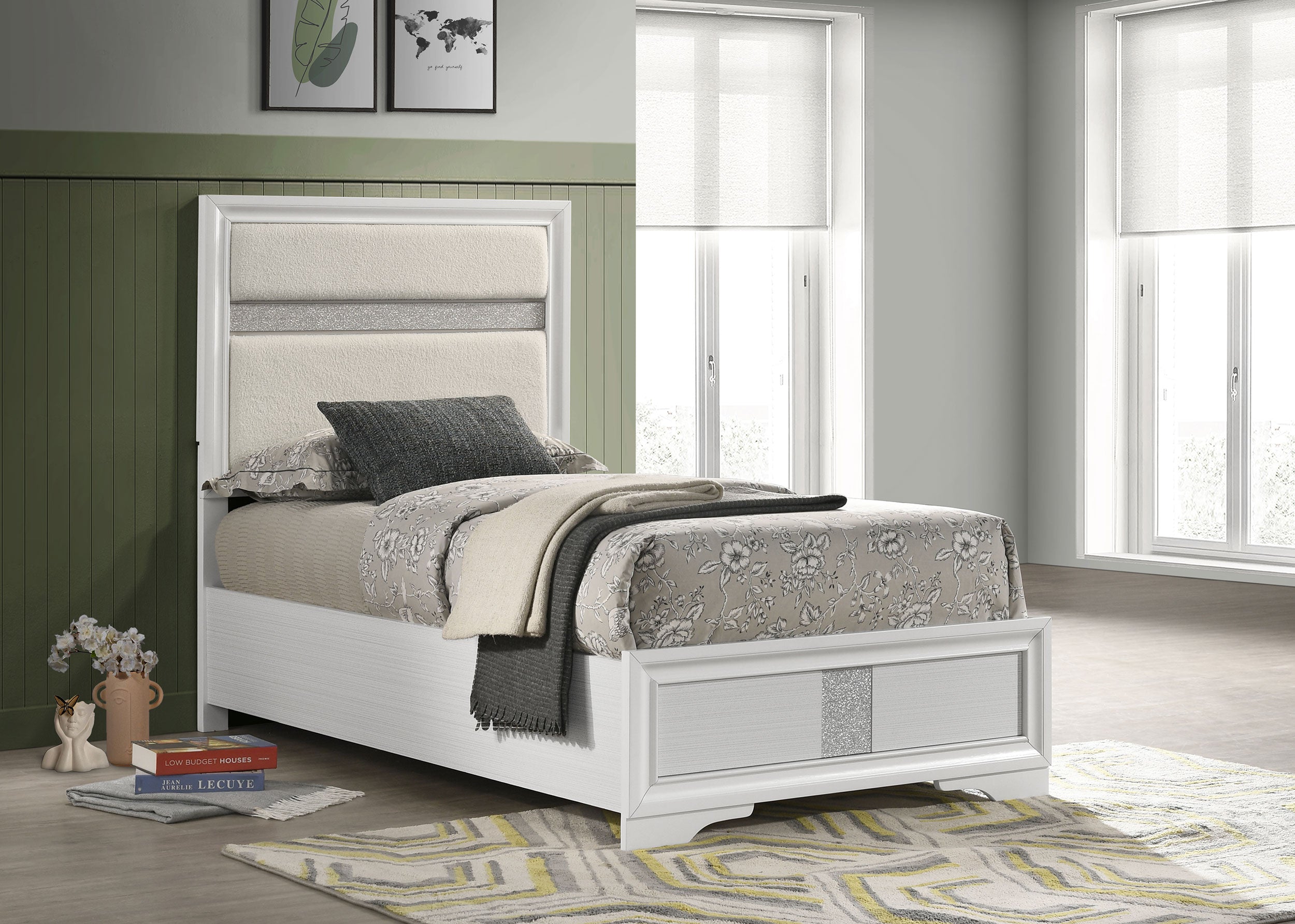 Miranda 51-inch Wood Storage Panel Bed Black
