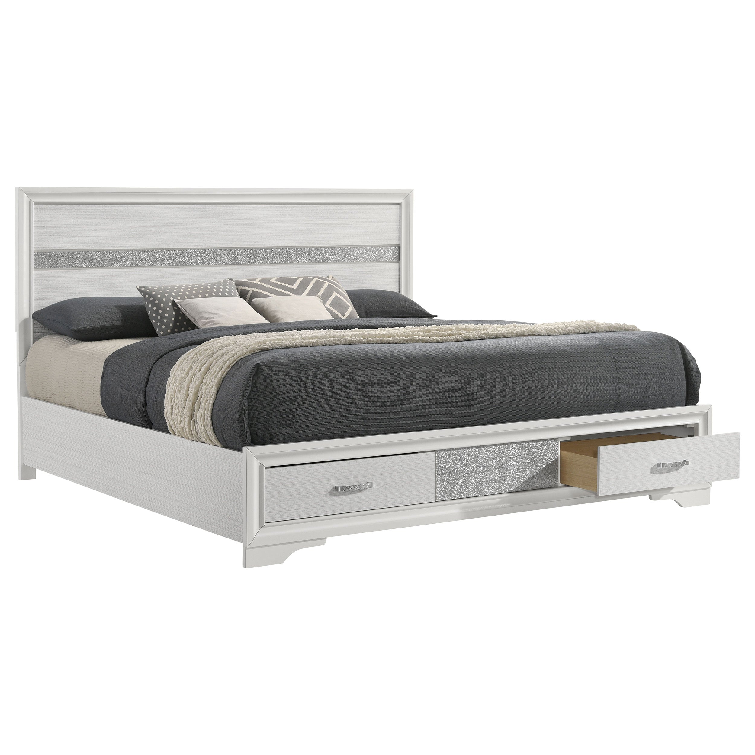 Miranda 51-inch Wood Storage Panel Bed Black
