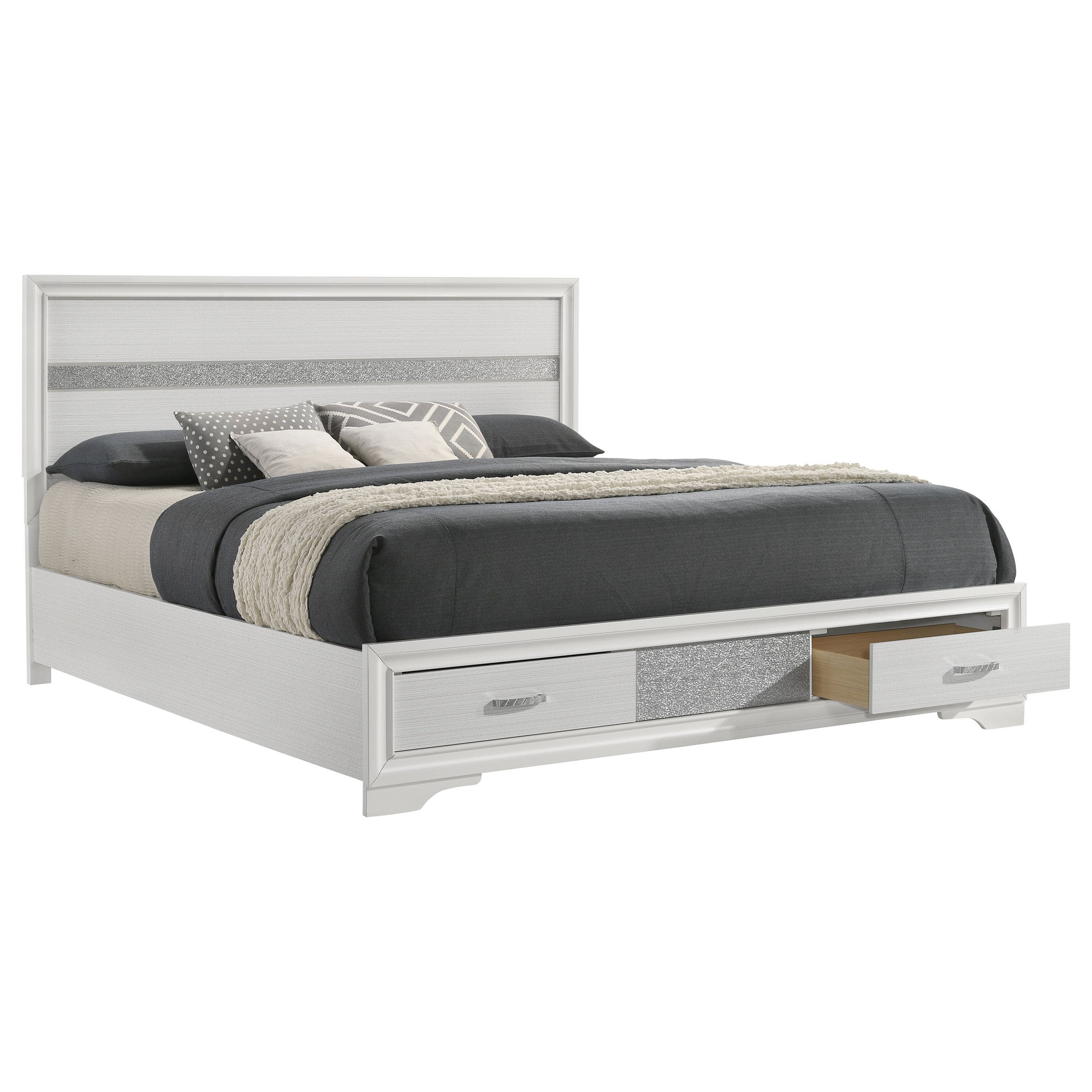 Miranda 51-inch Wood Storage Panel Bed Black