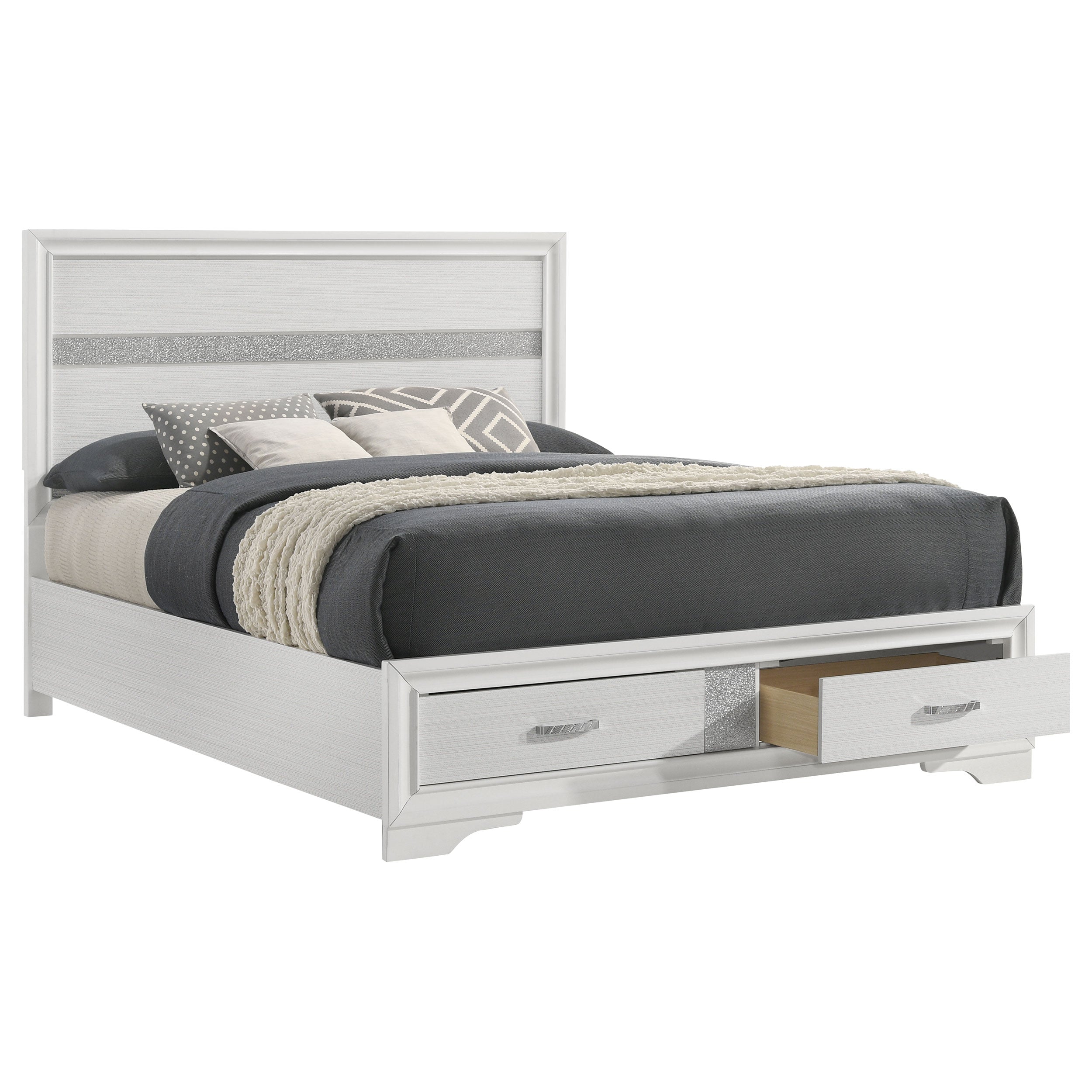 Miranda 51-inch Wood Storage Panel Bed Black