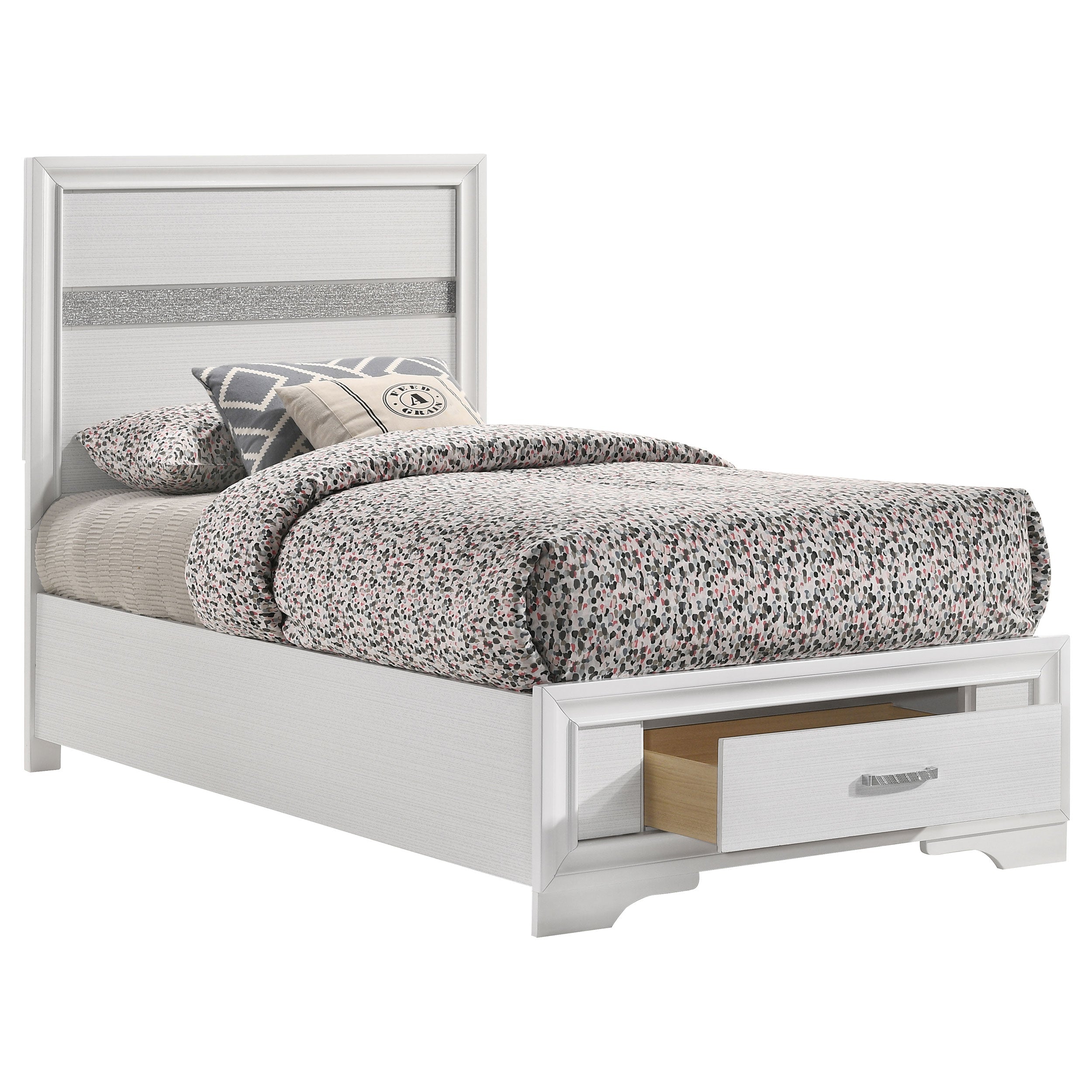 Miranda 51-inch Wood Storage Panel Bed Black