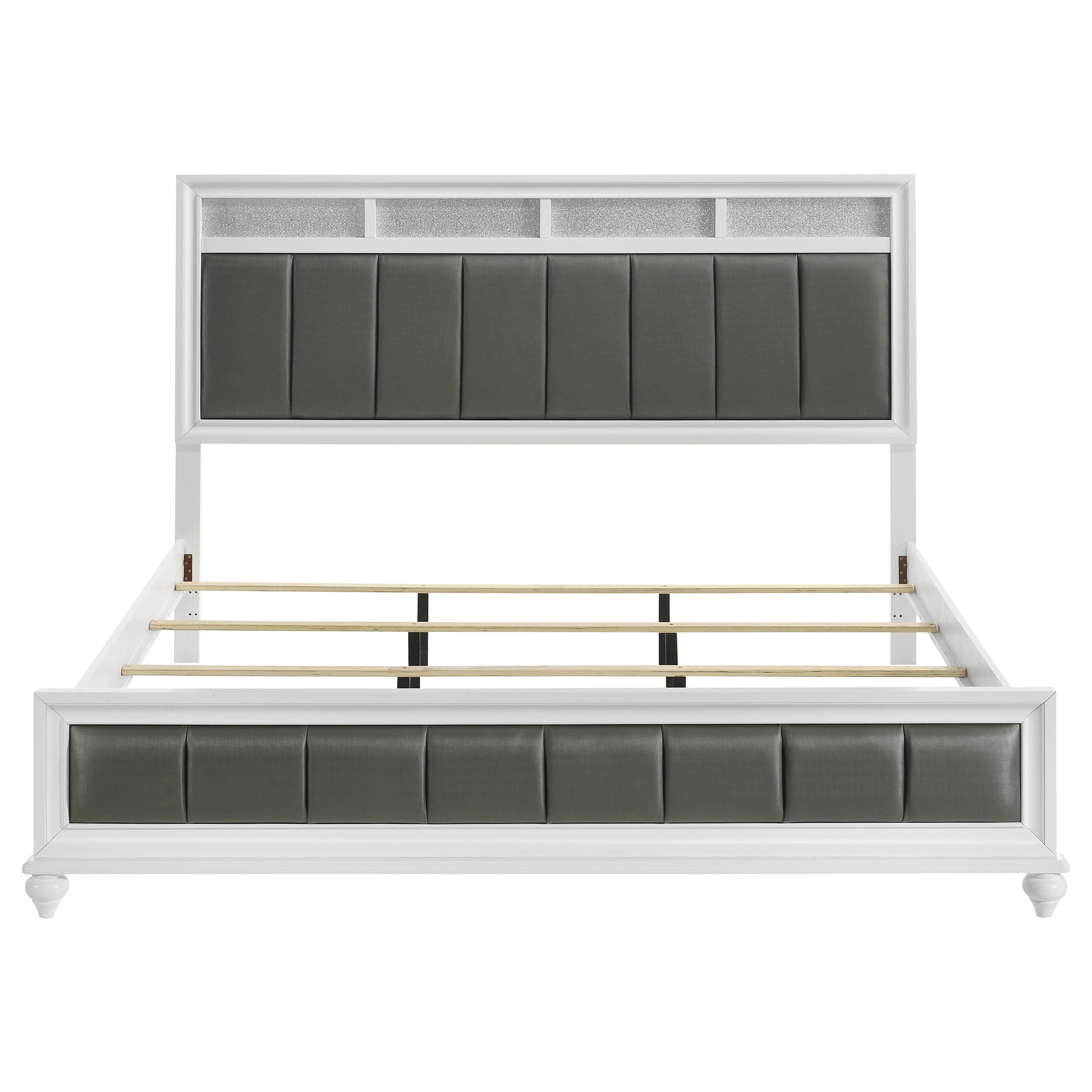Barzini Wood  Panel Bed White