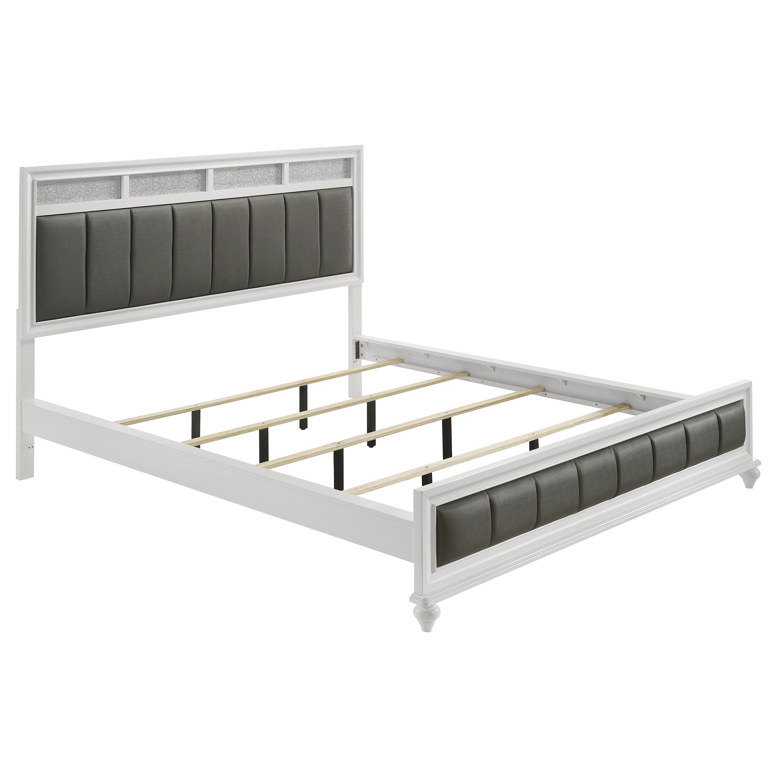 Barzini Wood  Panel Bed White
