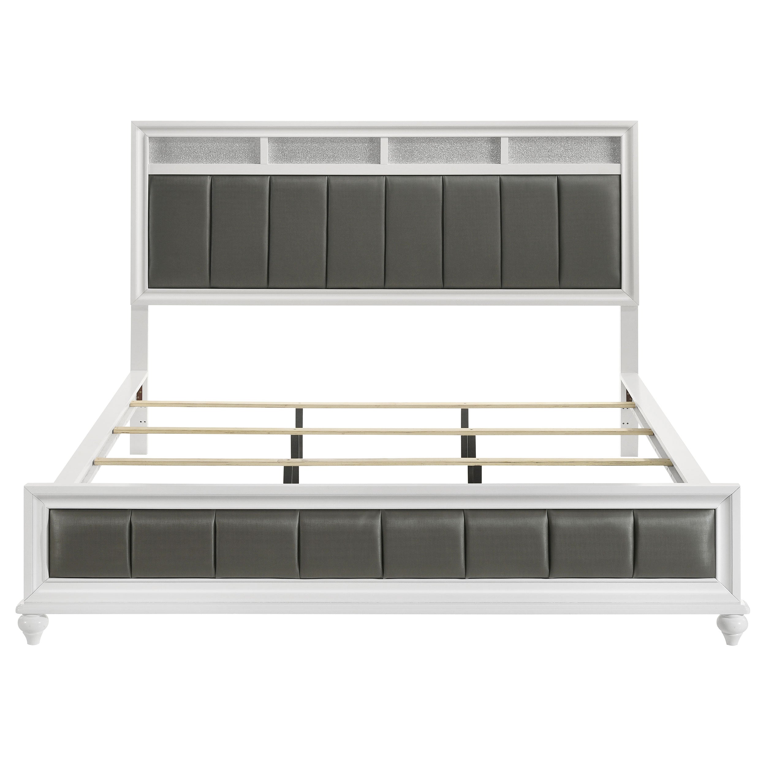 Barzini Wood  Panel Bed White