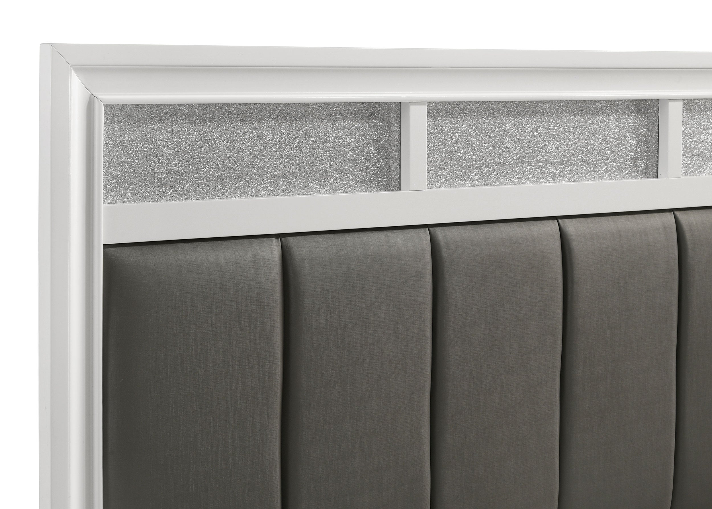 Barzini Wood  Panel Bed White