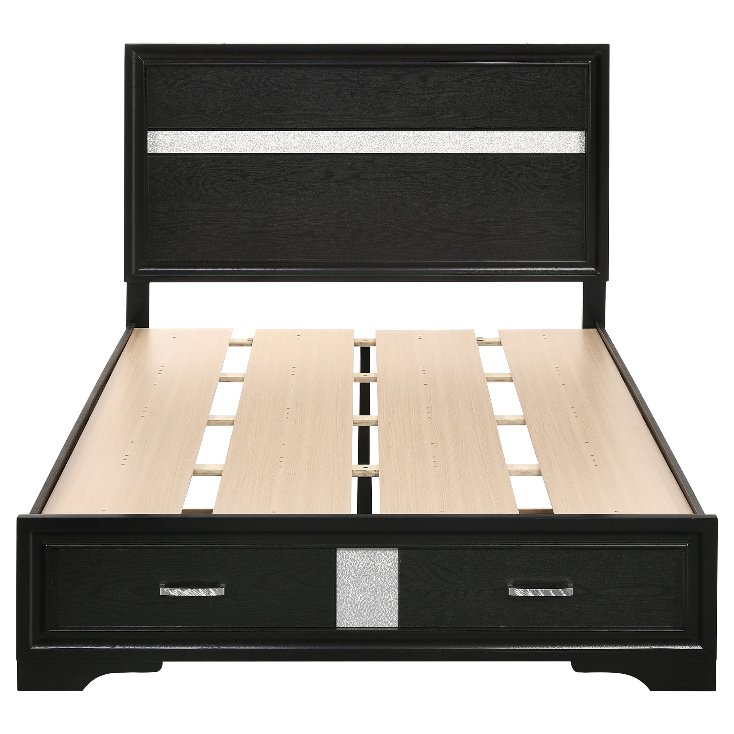 Miranda 51-inch Wood Storage Panel Bed Black