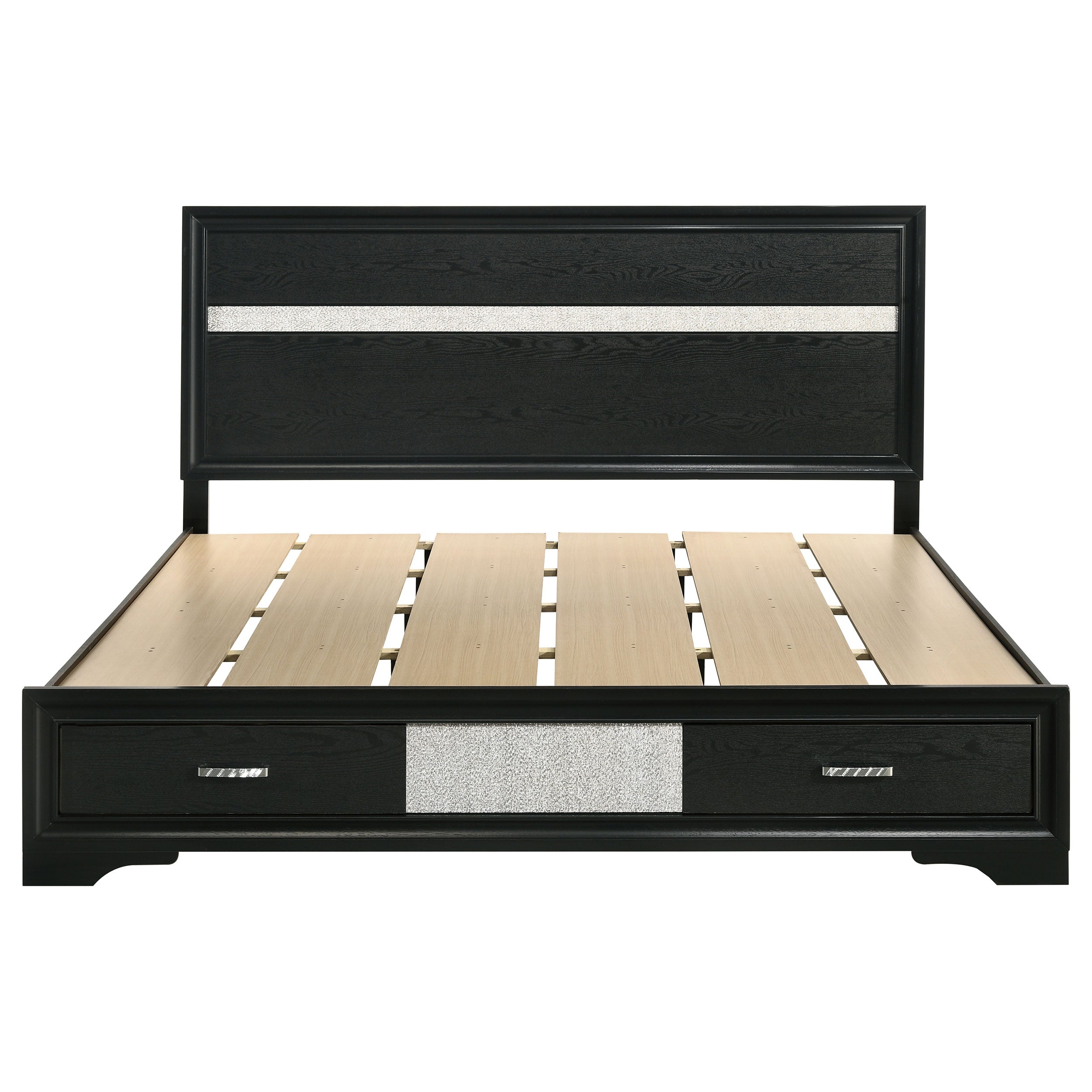 Miranda 51-inch Wood Storage Panel Bed Black