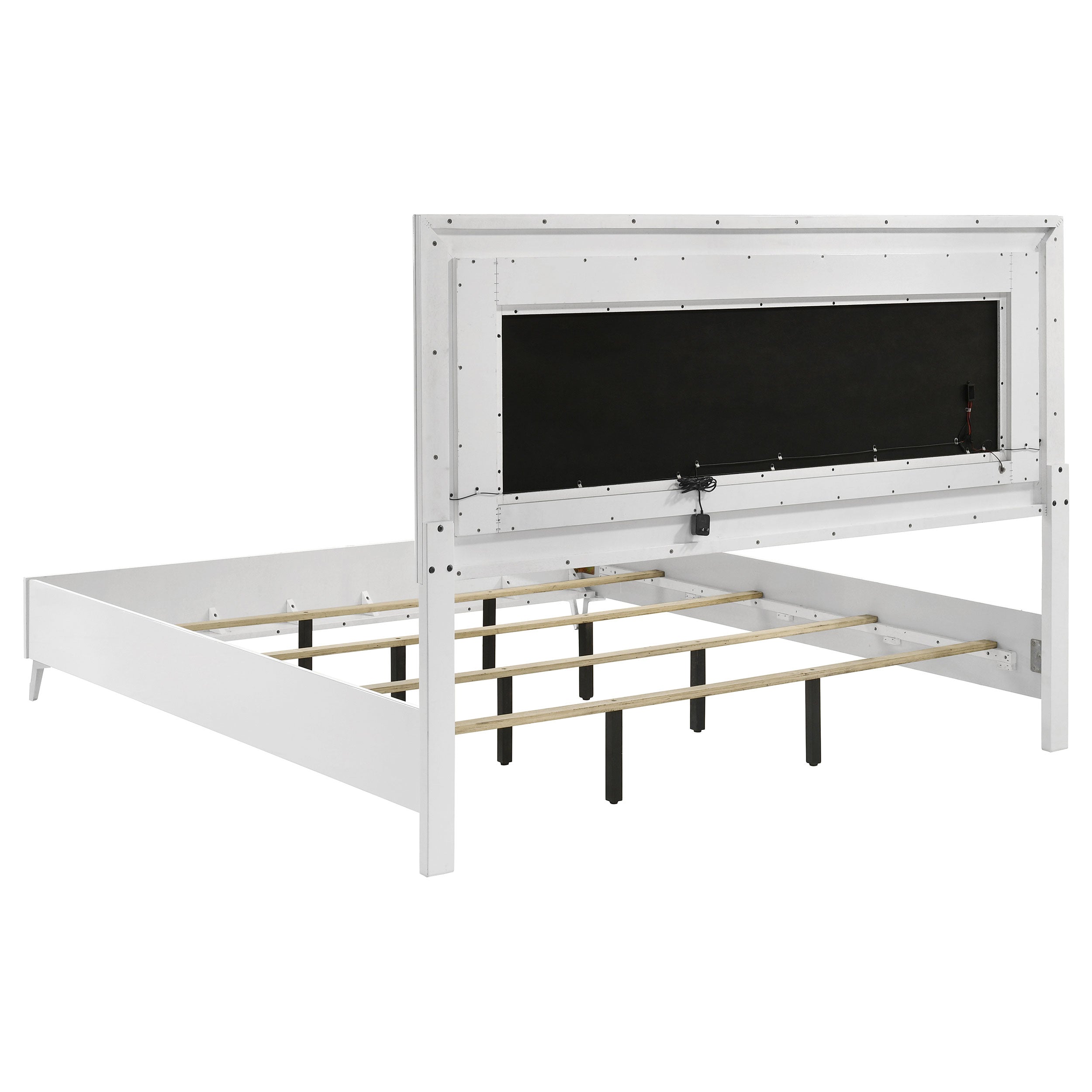 Cassia LED Panel Bed White High Gloss