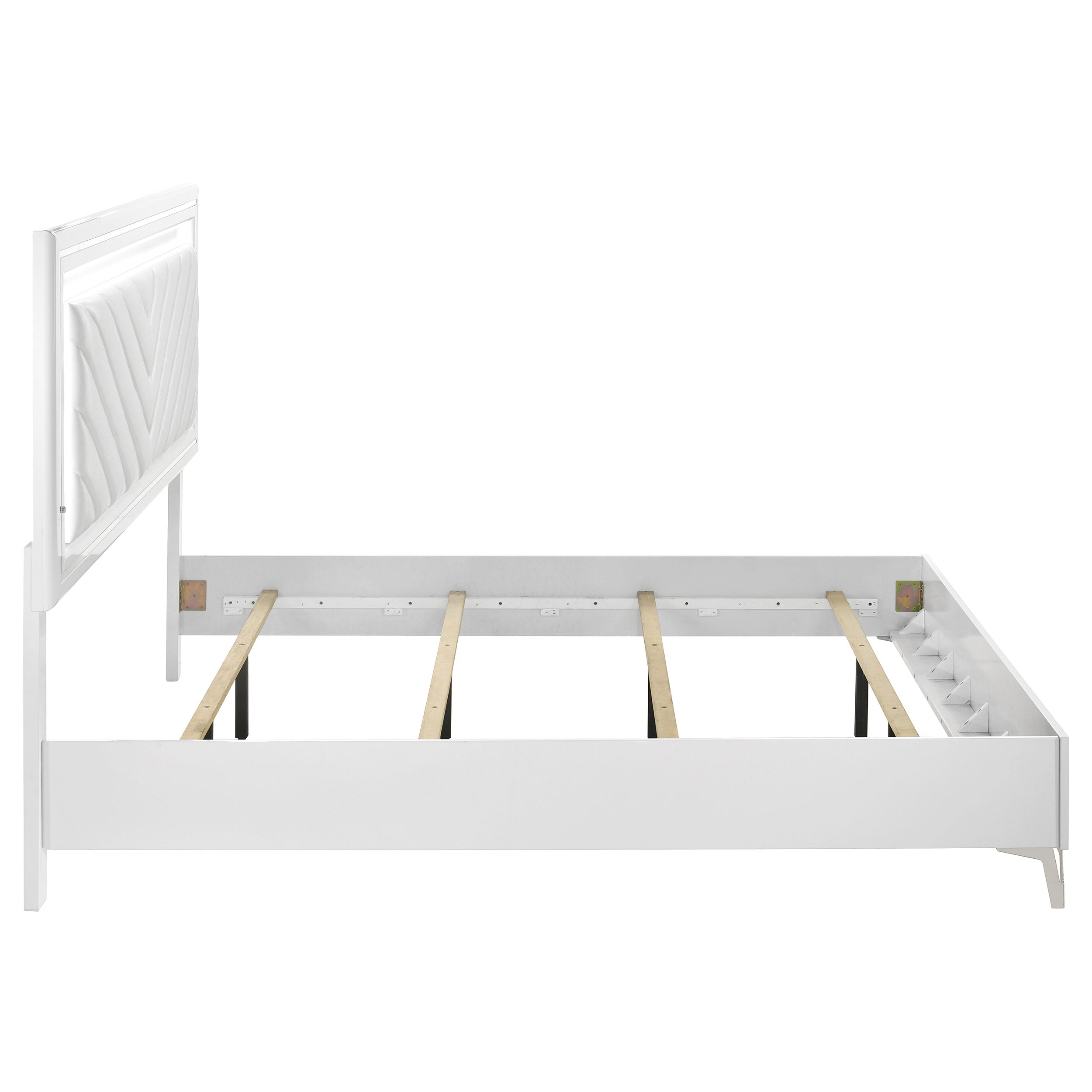 Cassia LED Panel Bed White High Gloss