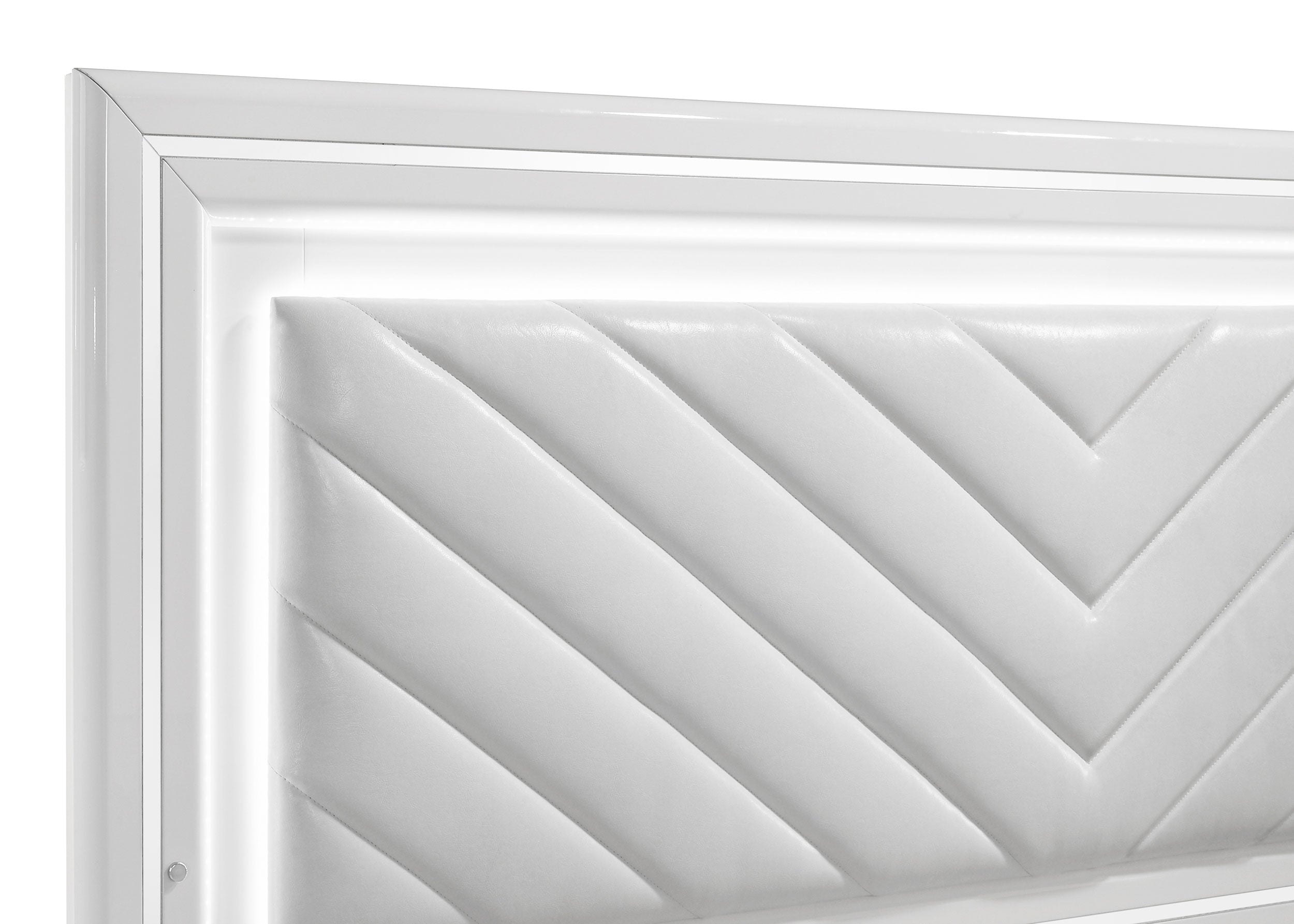 Cassia LED Panel Bed White High Gloss