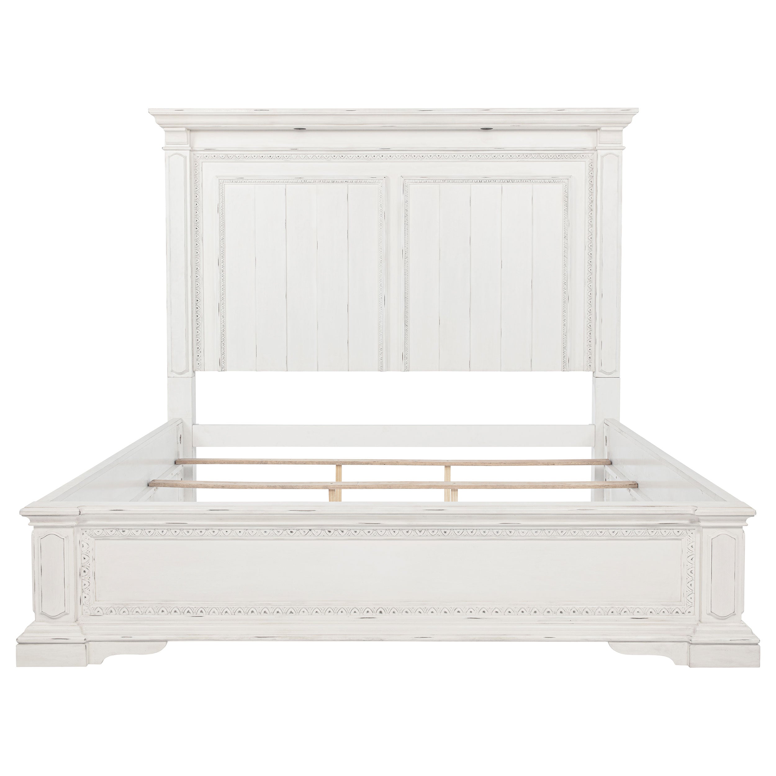 McKinney LED Light Panel Bed Vintage White
