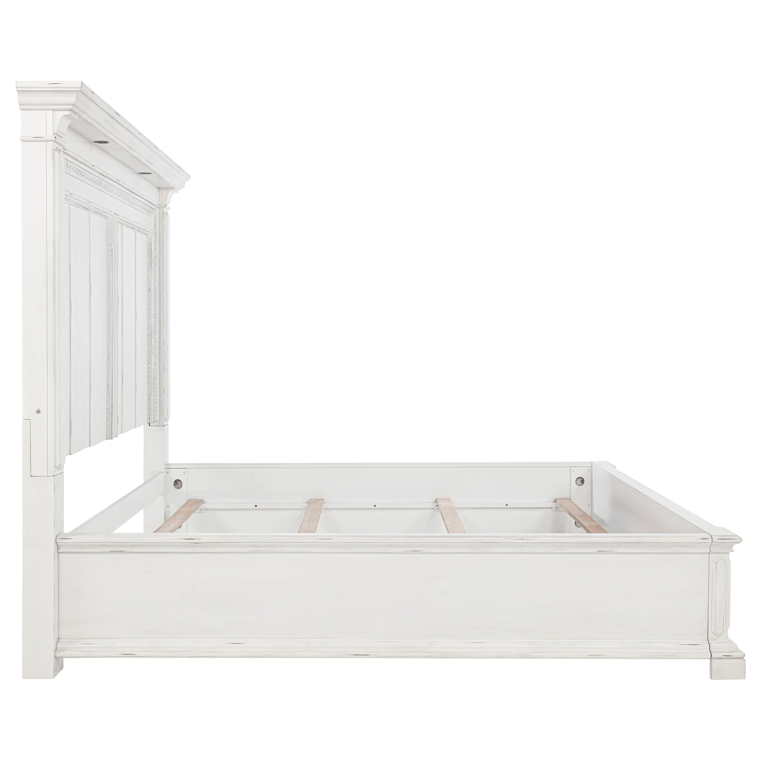 McKinney LED Light Panel Bed Vintage White