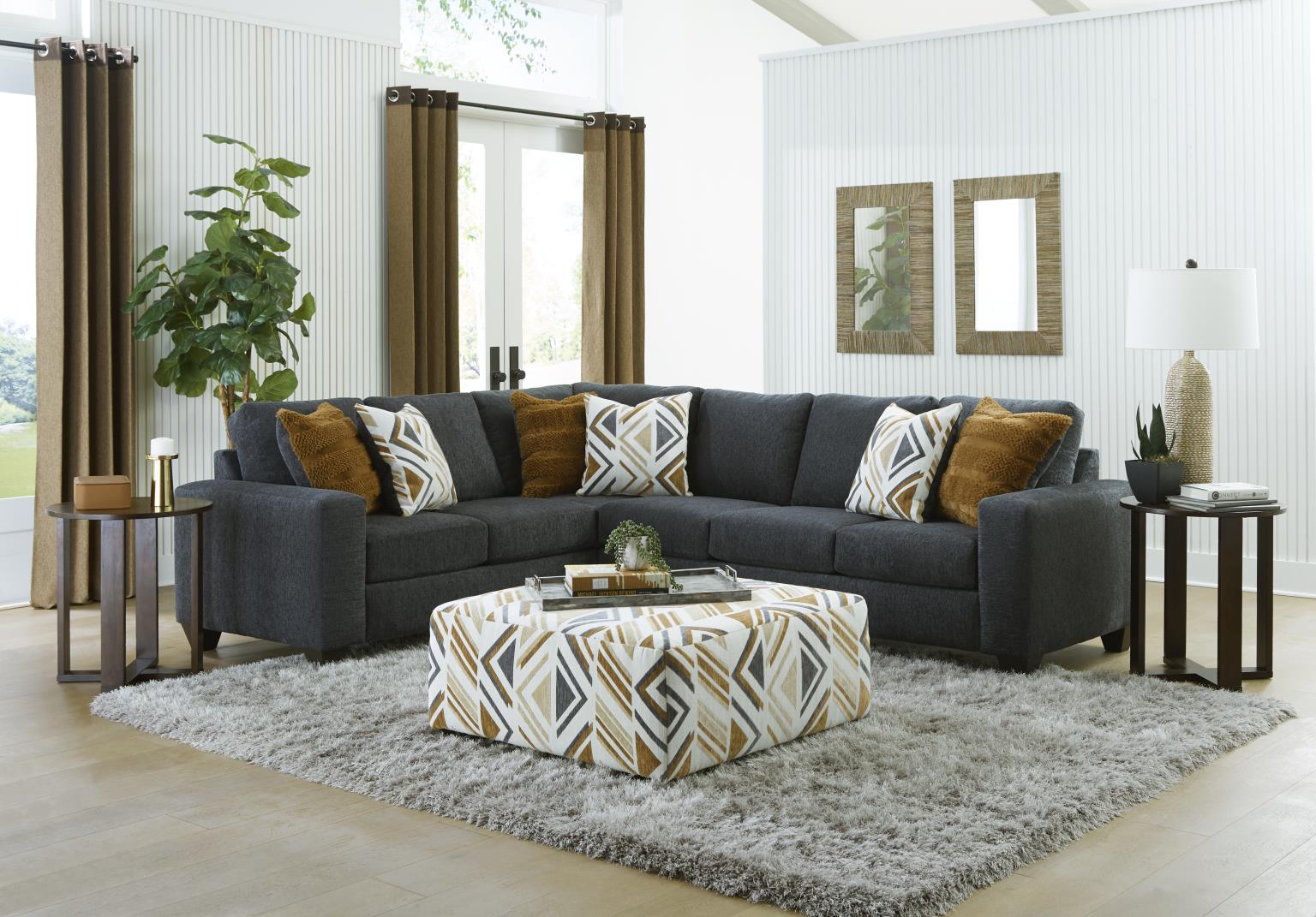 Marquette Charcoal Sectional Sofa