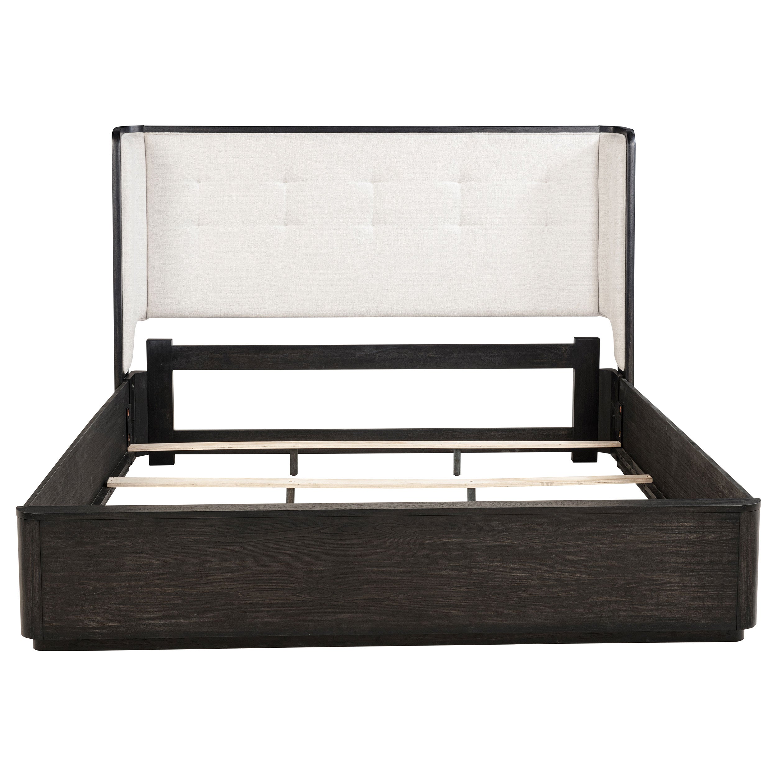 Leandro 55-inch  Wingback Bed Burnished Black