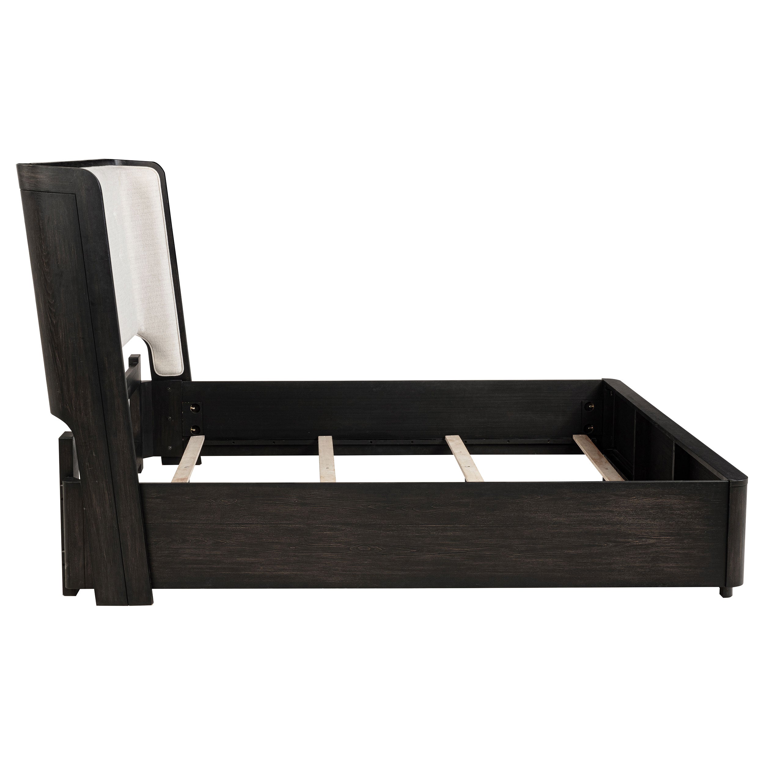 Leandro 55-inch  Wingback Bed Burnished Black